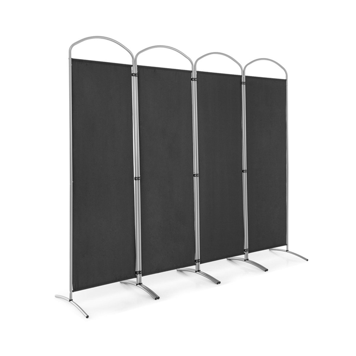 COSTWAY Paravent, 4 teilig, Raumteiler faltbar & abnehmbar, 221 x 188cm grau