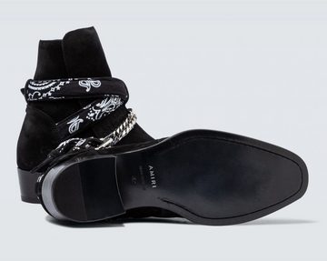 Ami Ami AMIRI Chain Embellished Suede Jodhpur Boots Bandana Buckle Stiefel Sch Sneaker