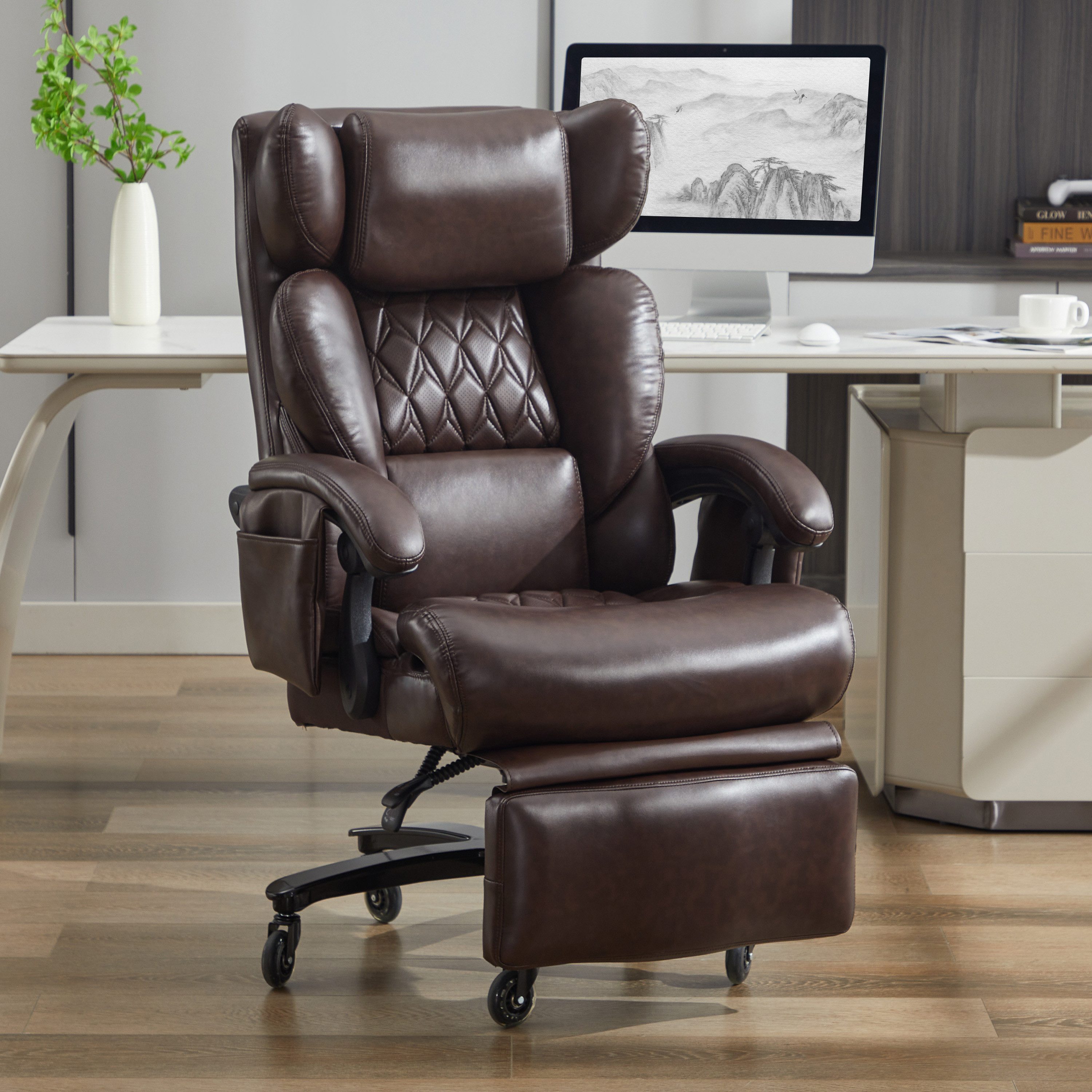 Bürostuhl Relaxsessel Chaiselongue Polsterstuhl mit Massage und Wärme