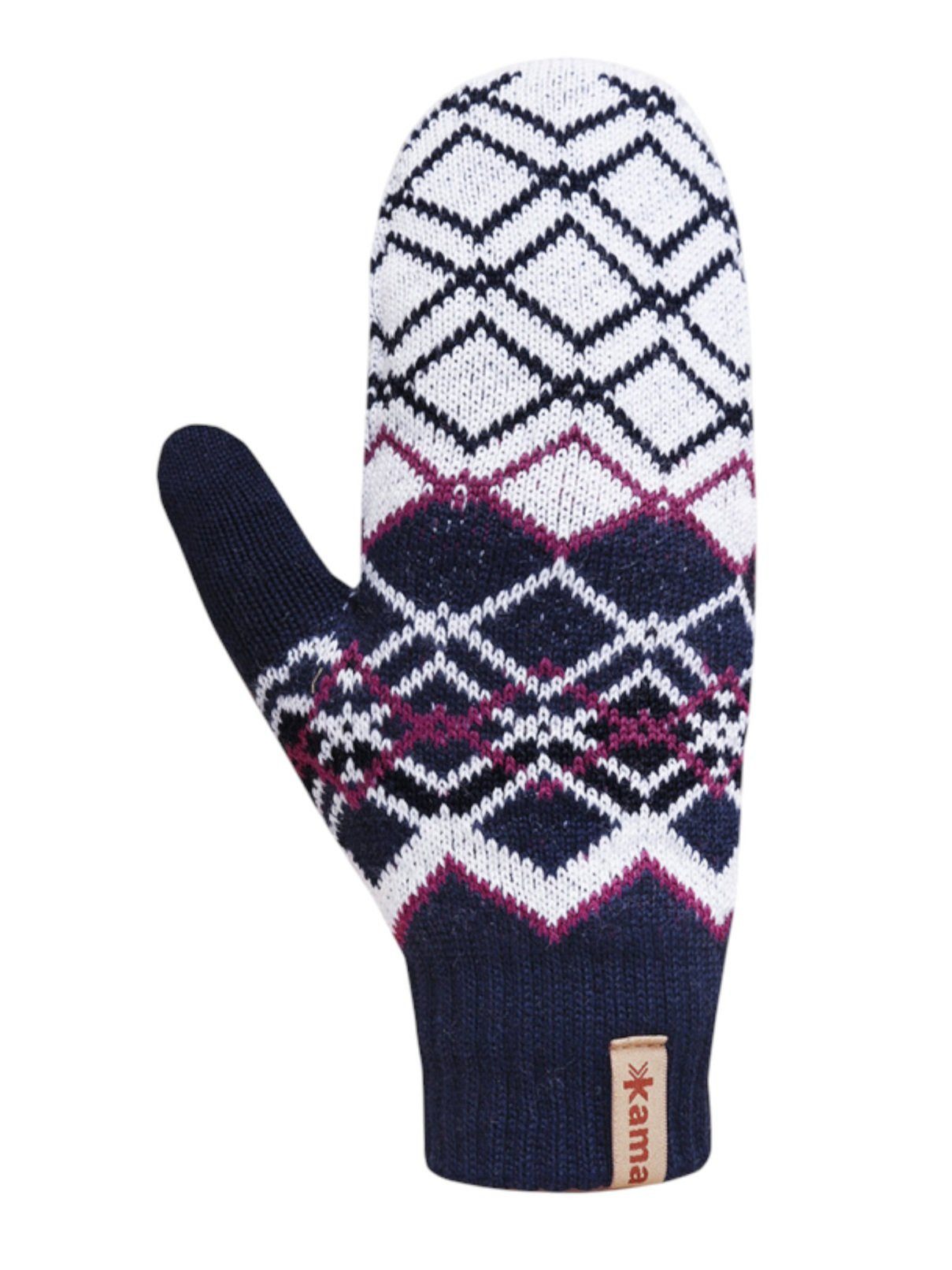 kama Fäustlinge Winterhandschuhe R112 aus Merinowolle - navyblau/weiss - 1 Paar