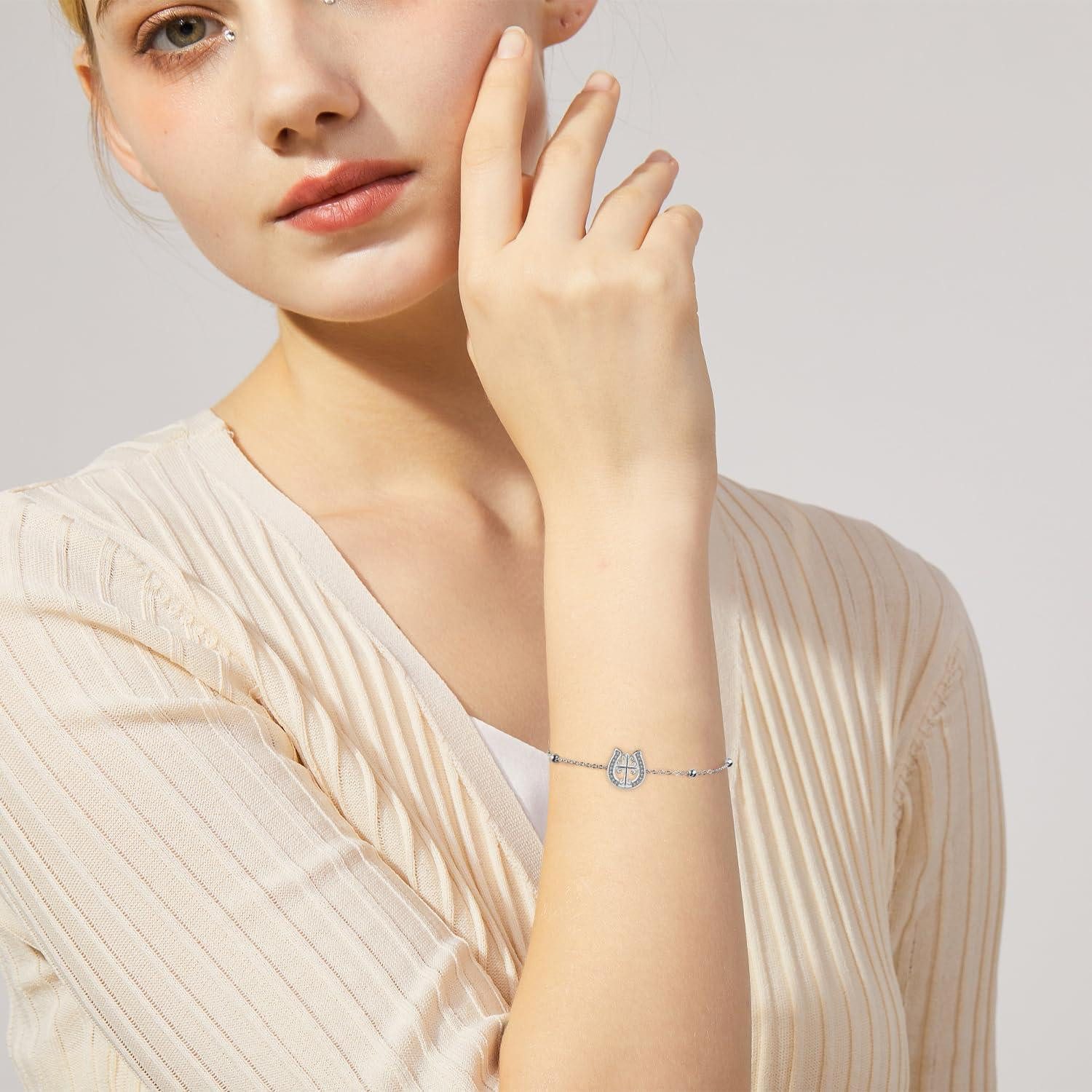 LuxusKollektion Ketten und Armband Set Armband Damen 925 Silber Hufeisen Kr günstig online kaufen