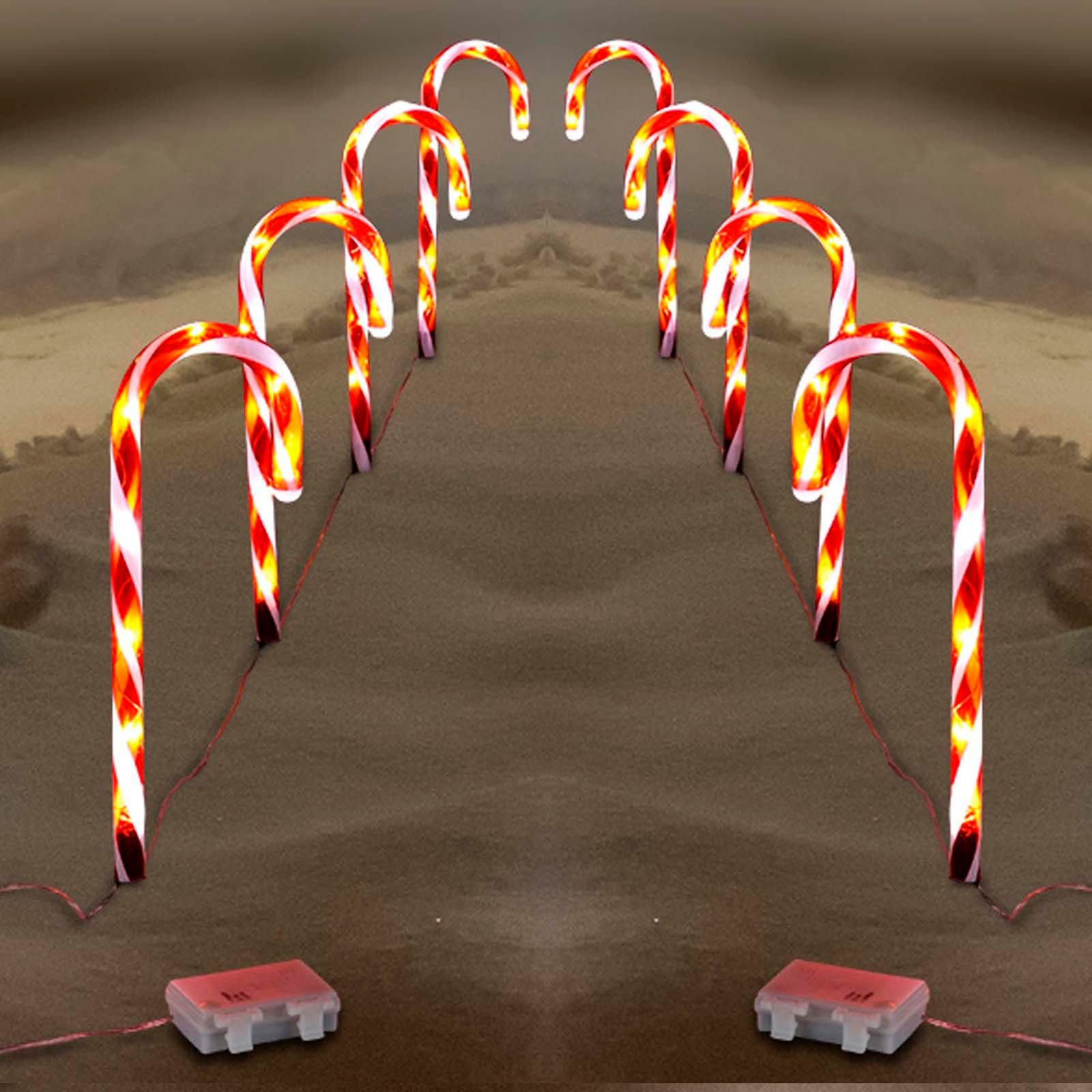 HAC24 LED-Lichterkette LED Zuckerstange Weihnachtsdeko Leuchtstab Gartenleu günstig online kaufen