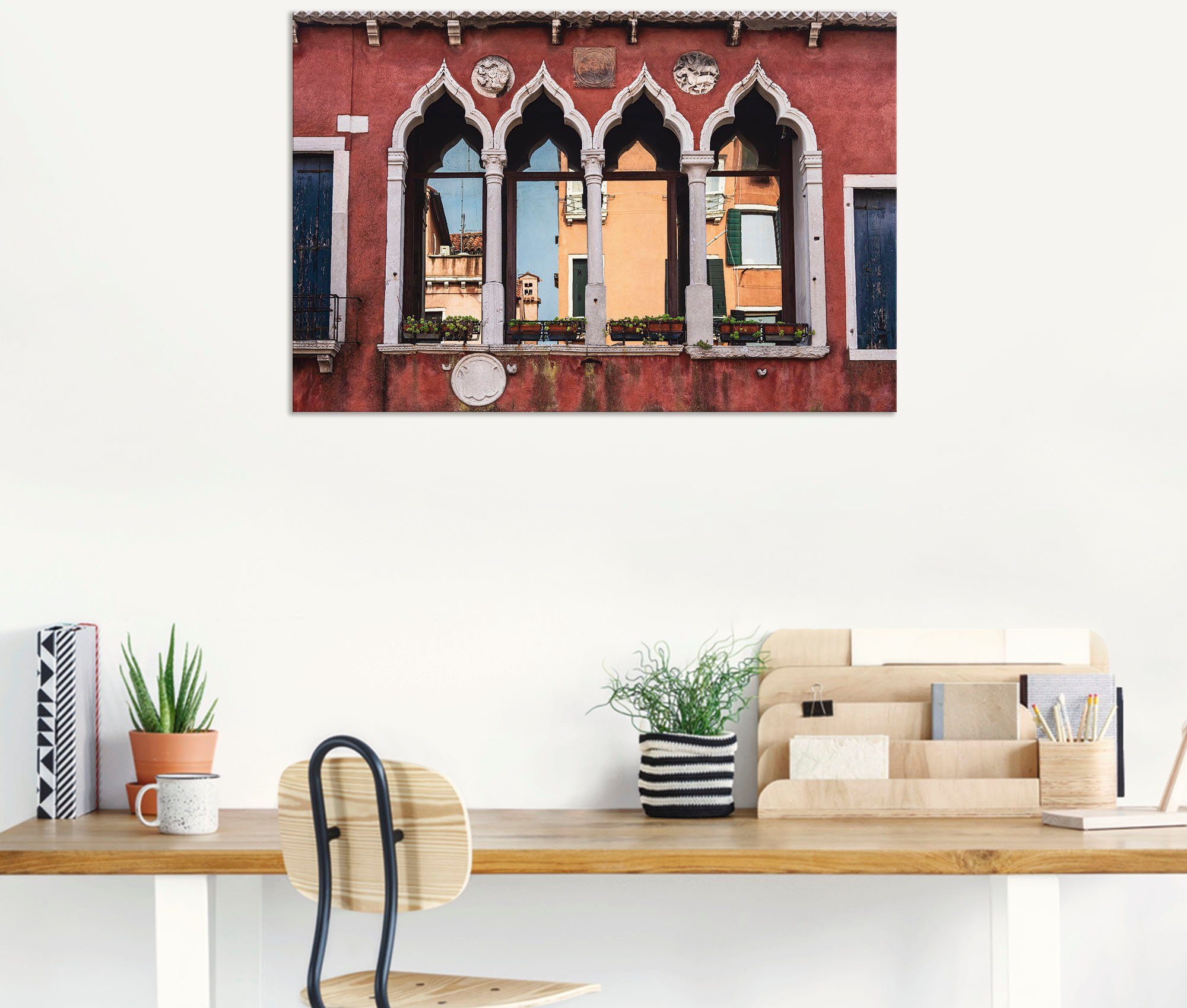 Artland Wandbild »Historische Gebäude Altstadt von Venedig«, Fenster & Türen (1 Stück), in vielen Größen & Produktarten - Alubild / Outdoorbild für den Außenbereich, Leinwandbild, Poster, Wandaufkleber / Wandtattoo auch für Badezimmer geeignet-kaufen