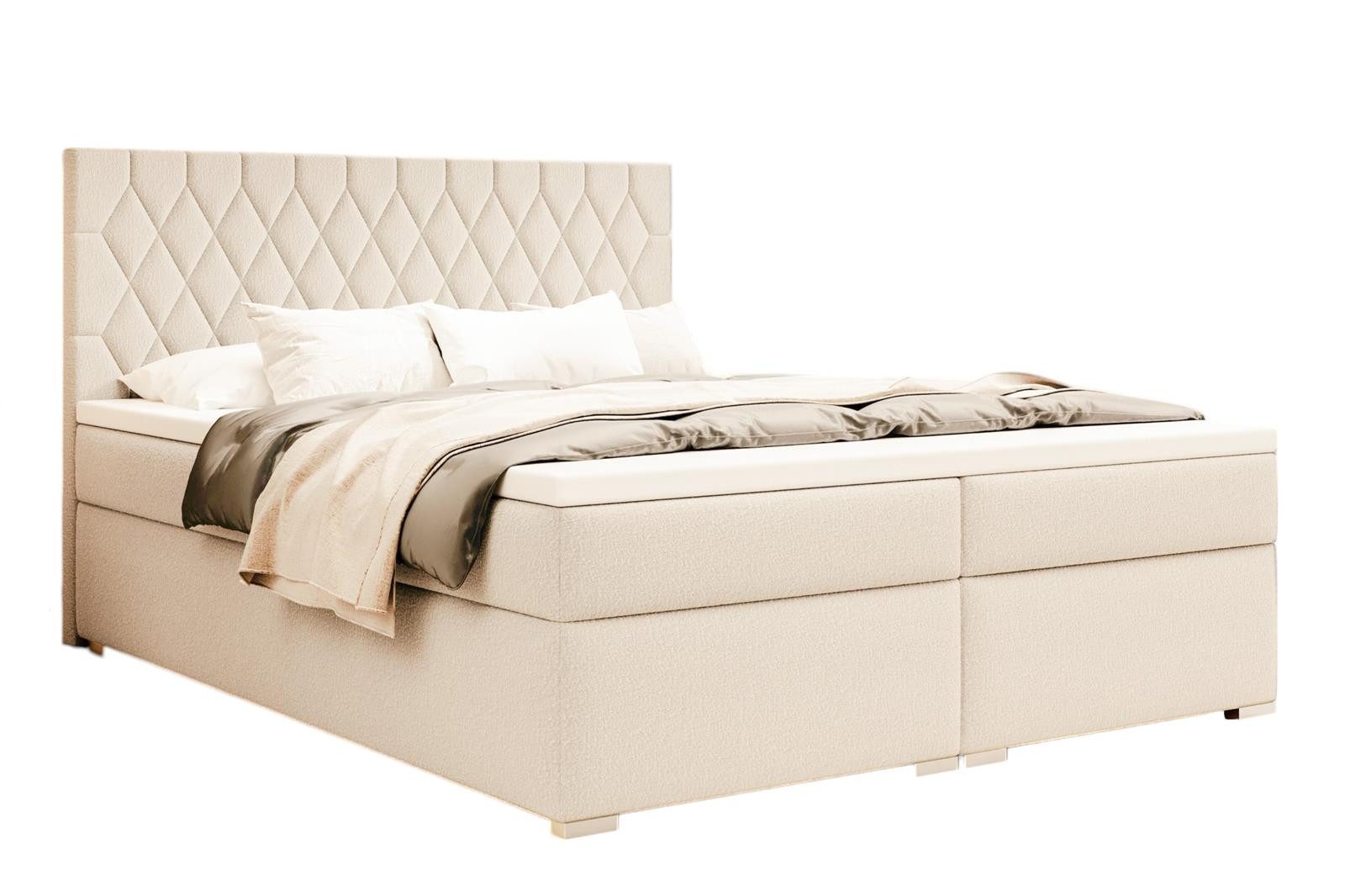 Compleo Boxspringbett mit abgerundetes Kopfteil, Designerbett, günstig online kaufen