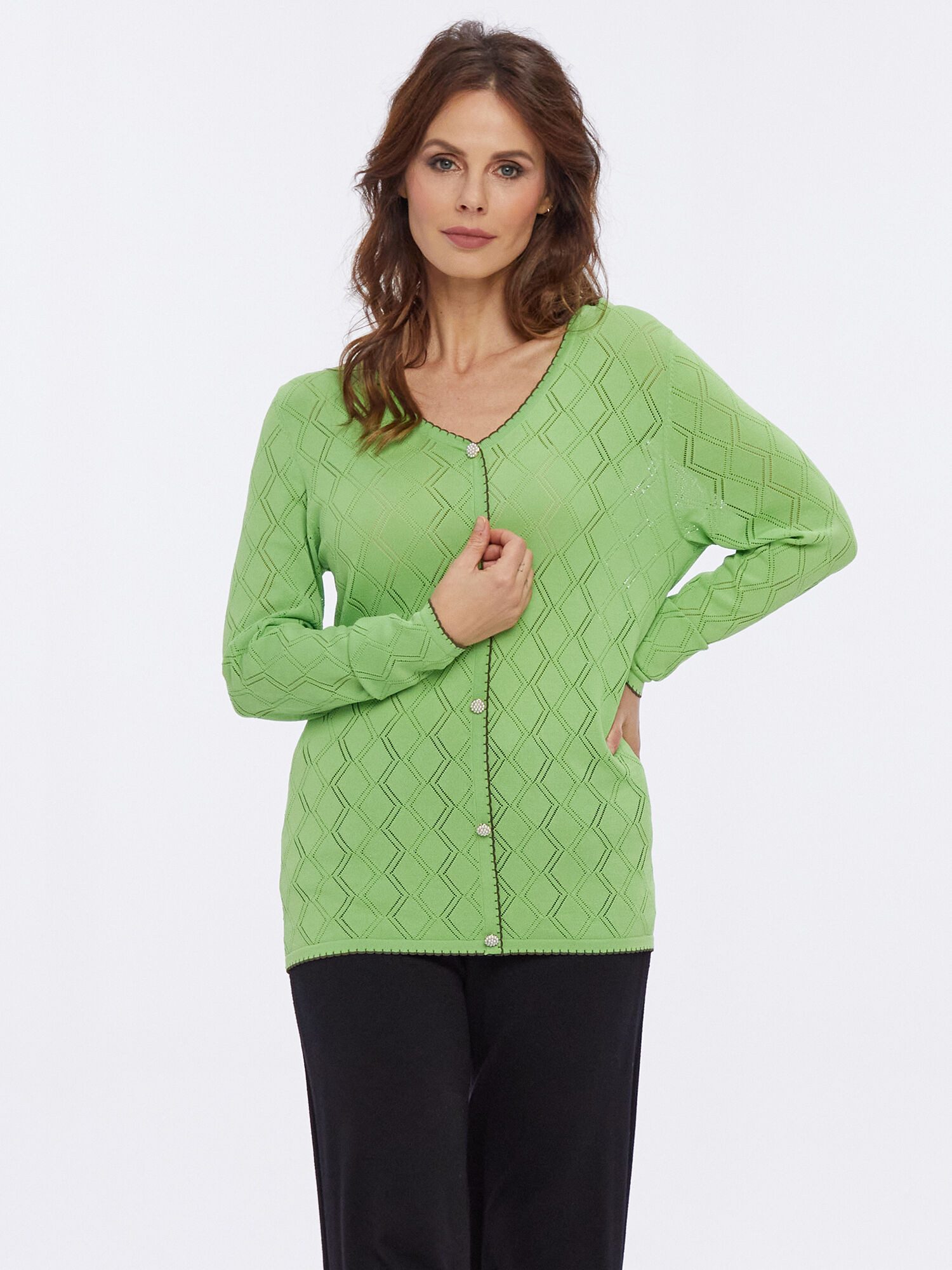 PUNTO & FILO V-Ausschnitt-Pullover Strickpullover Figurumspielend günstig online kaufen
