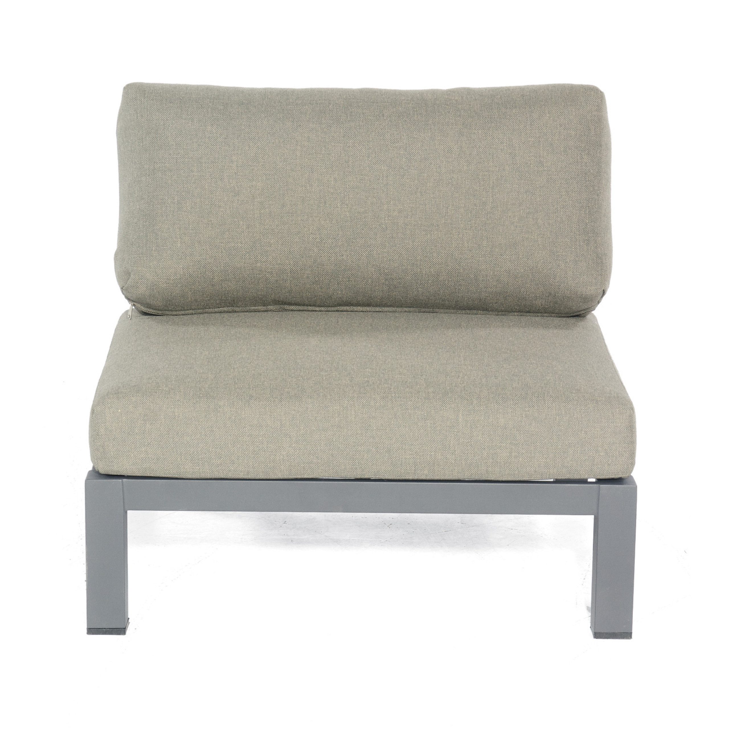 SonnenPartner Gartenlounge-Sessel Sonnenpartner Lounge-Mittelmodul Equila Aluminium/Teakholz mit Kissen