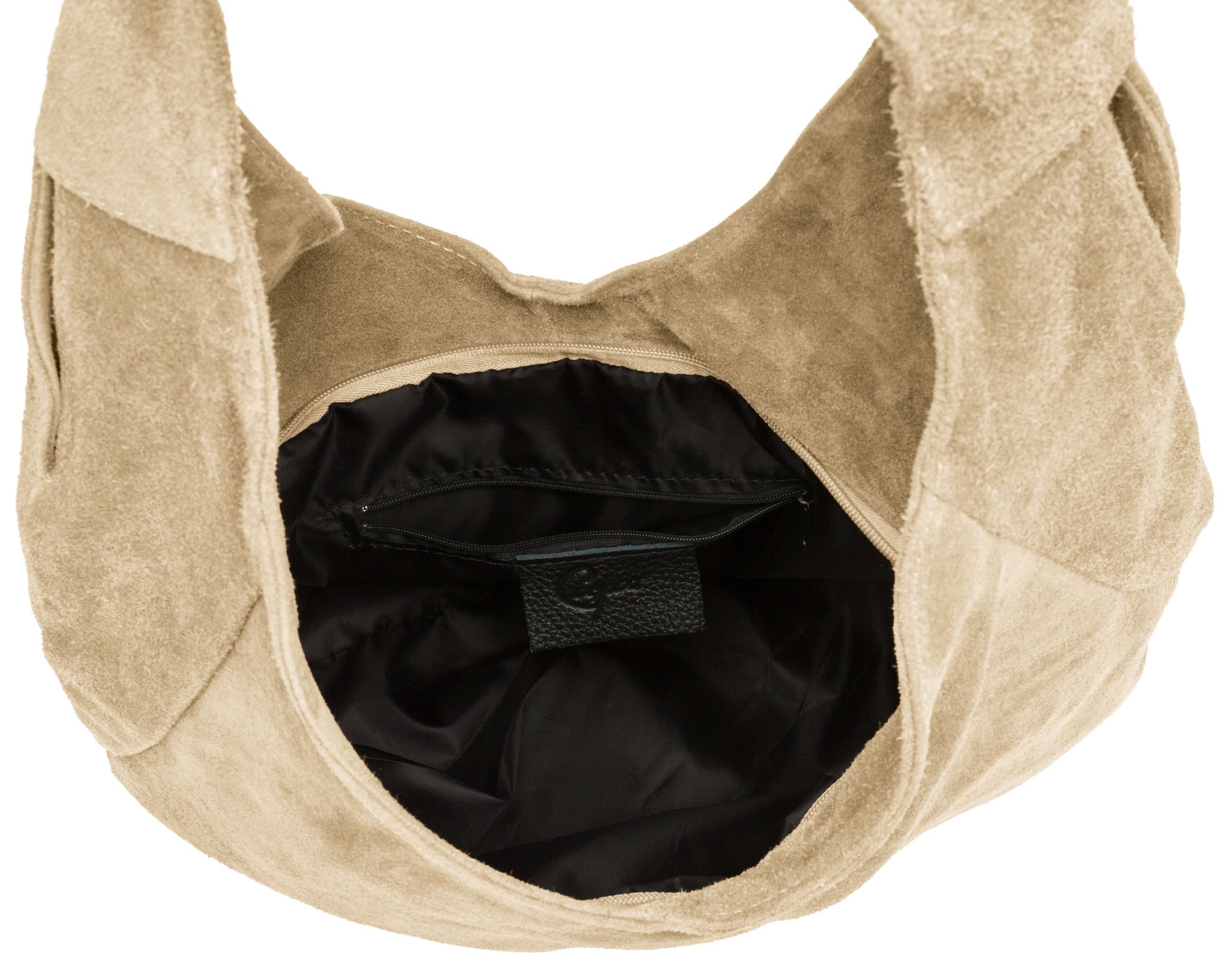 Caspar Schultertasche Große Damen Ledertasche Hobo günstig online kaufen