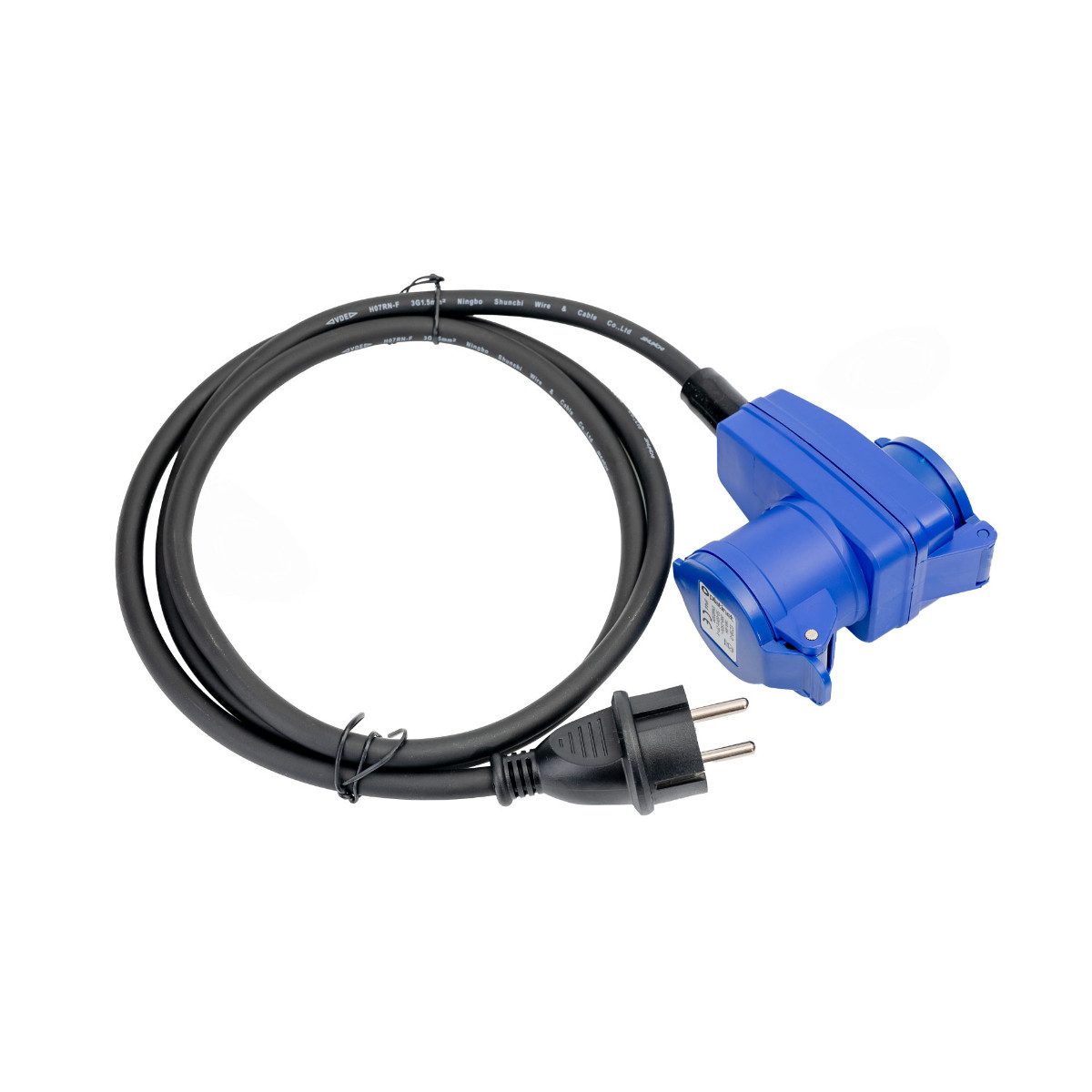 Platinet Schuko-Kupplung EV_EZ38, Schräger Kombi Adapter für schwer erreichbare Anschlüsse