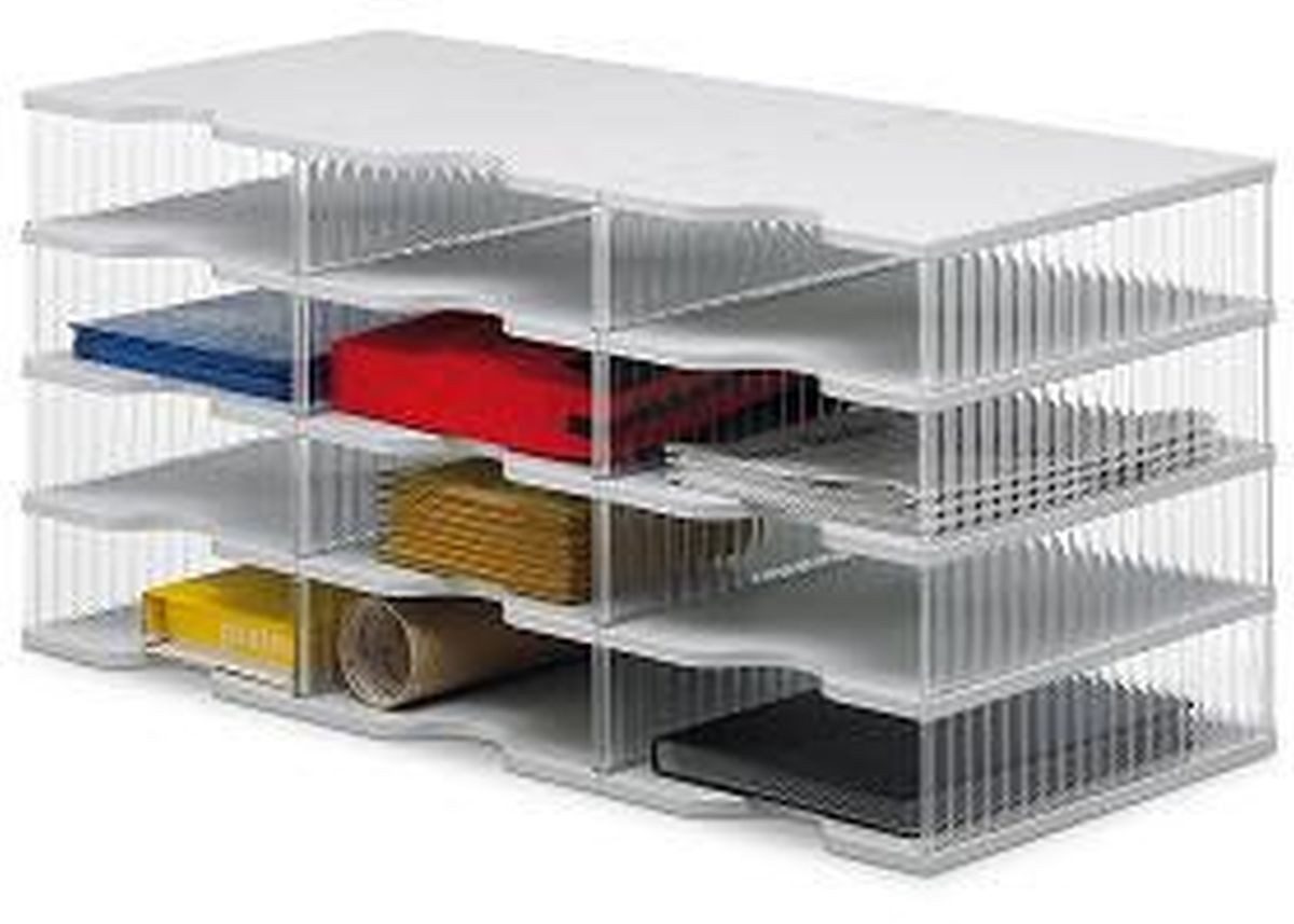 STYRO Organizer Postverteilstation styropost Grundeinheit 12 Fächer grau/transparent