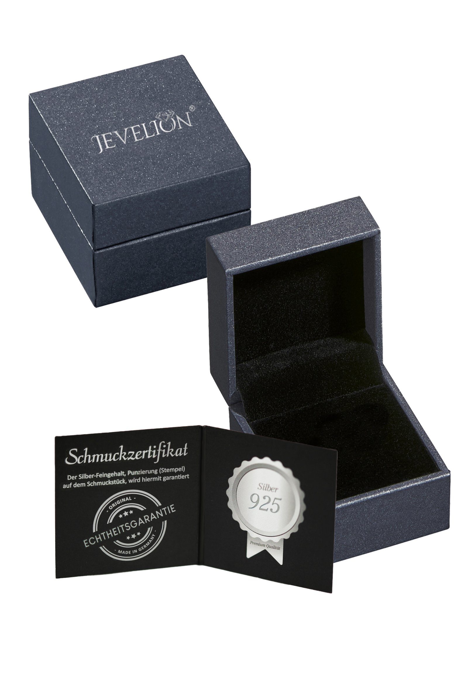 JEVELION Paar Ohrstecker 2-tlg., Made Germany in Chalcedon (Silber Silber Edelsteinschmuck Ohrschmuck, - 925 Damen), für
