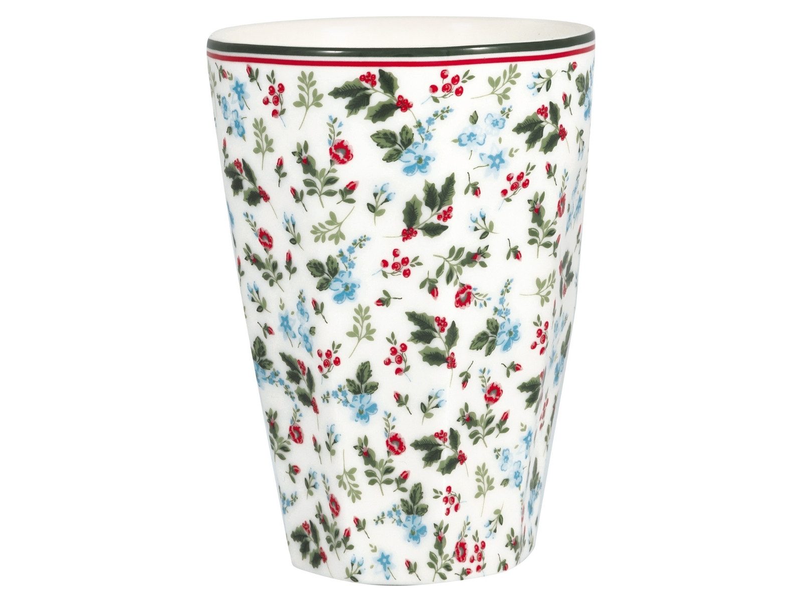 Greengate Becher Carty French latte white 0,4l, Steingut