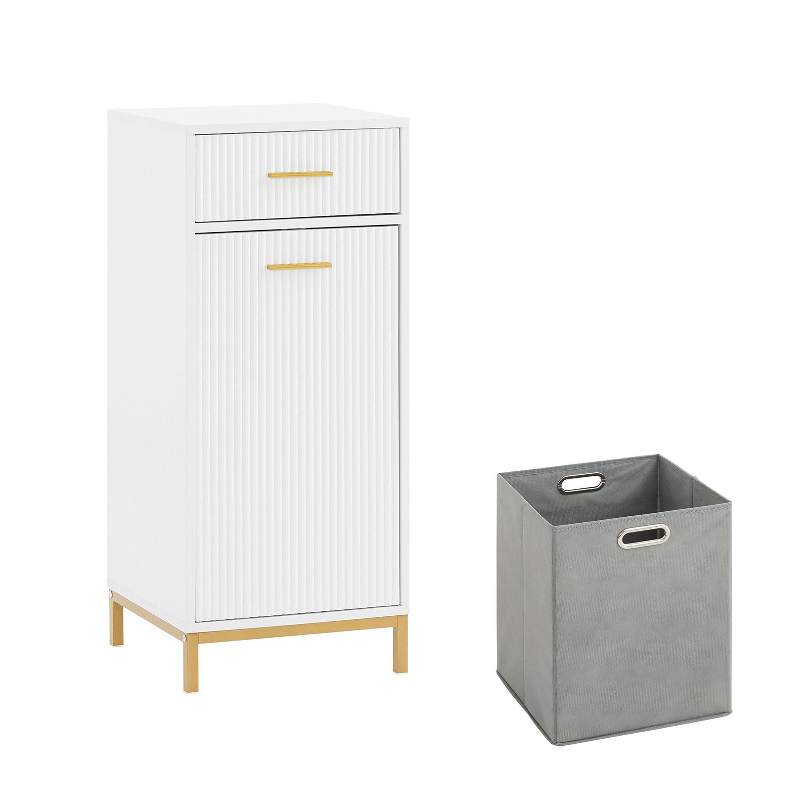 SoBuy Wäscheschrank BZR180 Badezimmerschrank mit Wäschesack Wäschesammler W günstig online kaufen