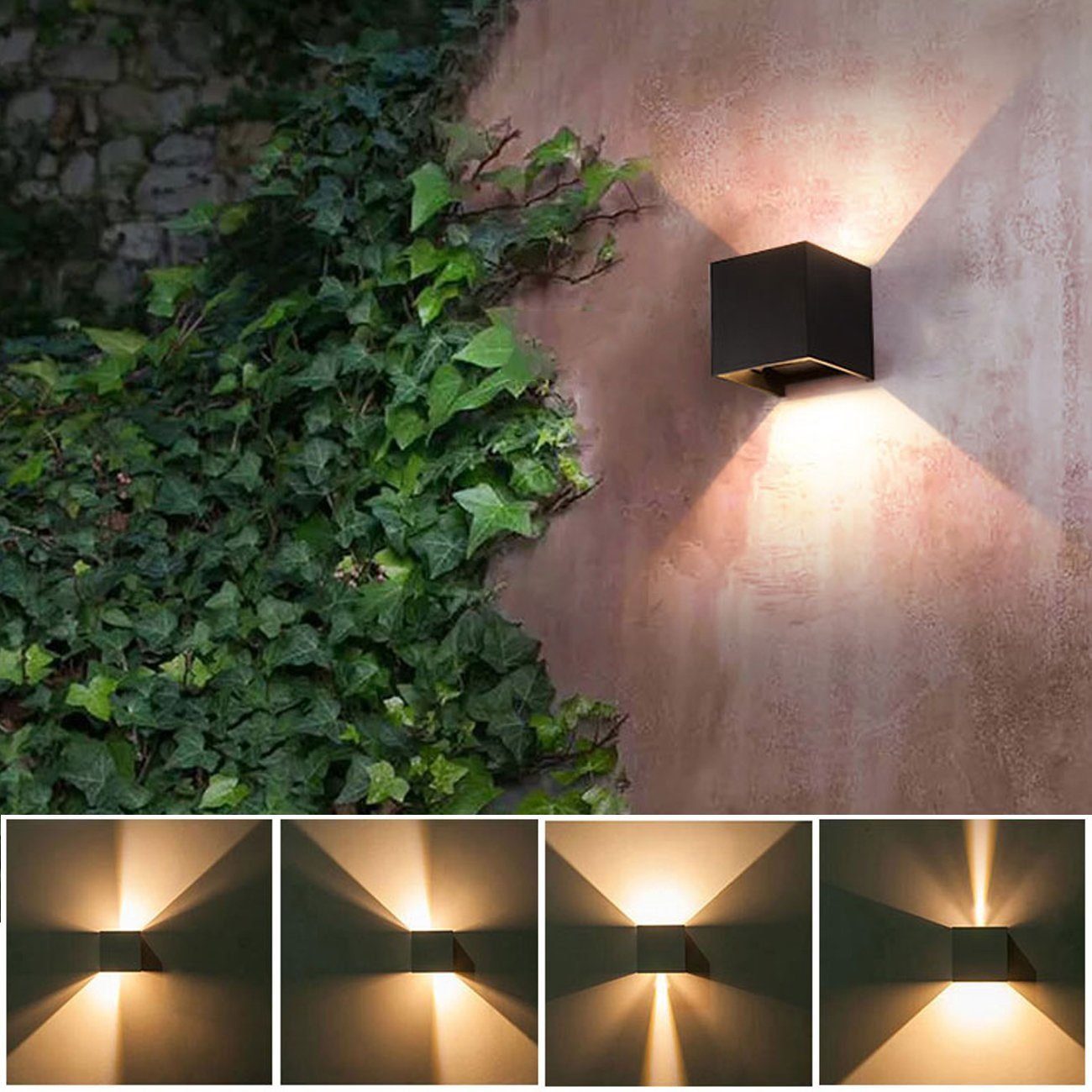 Wandleuchte ohne LED Wandleuchte Wandbeleuchtung Bewegungsmelder Aussen 1 Mit LETGOSPT fest LED integriert, Stücke Warmweiß, Einstellbar Abstrahlwinkel Wandlampe, 10W, LED Abstrahlwinkel Einstellbarer