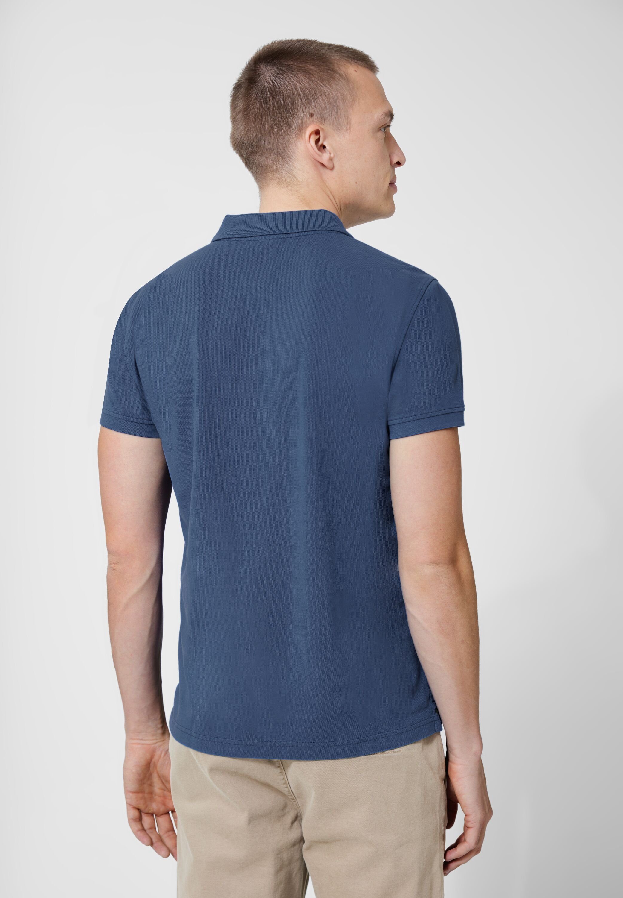 Poloshirt mit blue ONE indigo STREET Wording-Print MEN