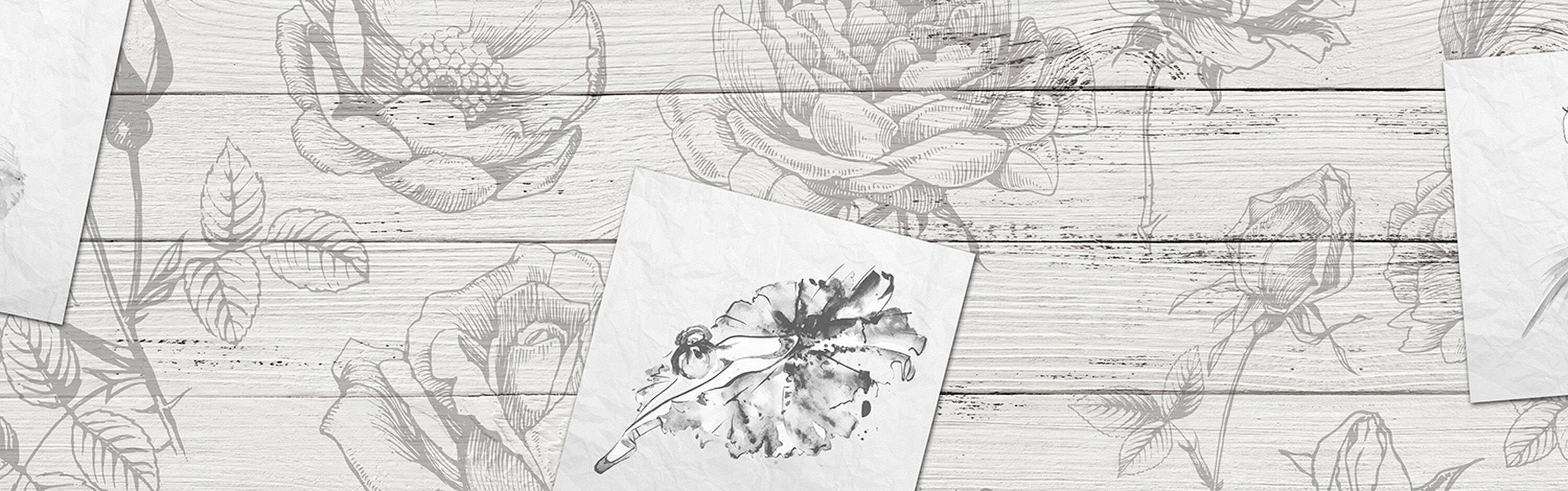 Frauen (1-tlg), Hartschaum Blumen Premium versch. wandmotiv24 Küchenrückwand Zeichnungen in Nischenrückwand Kleider, Größen