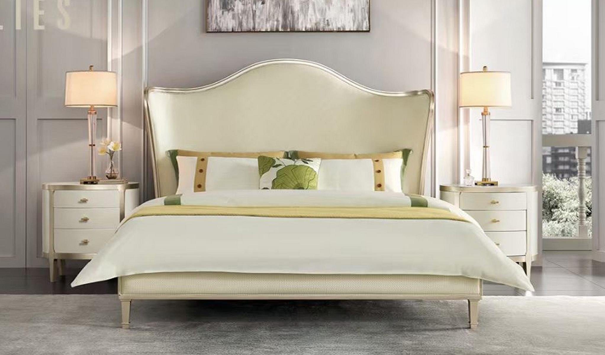 JVmoebel Bett, Doppelbetten Bett Weiß Bett Modern Bettgestell Betten Design