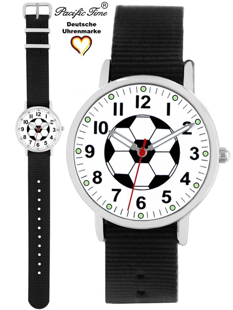 Mix Match Kinder und Wechselarmband, Pacific Fußball schwarz Versand - Time Quarzuhr Design Gratis Armbanduhr