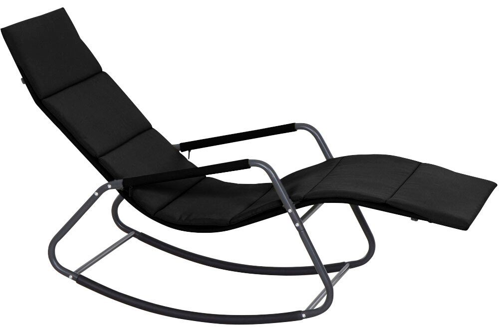 Siena Garden Gartenliege Aliano, Schaukelliege mit Kissen, in schwarz