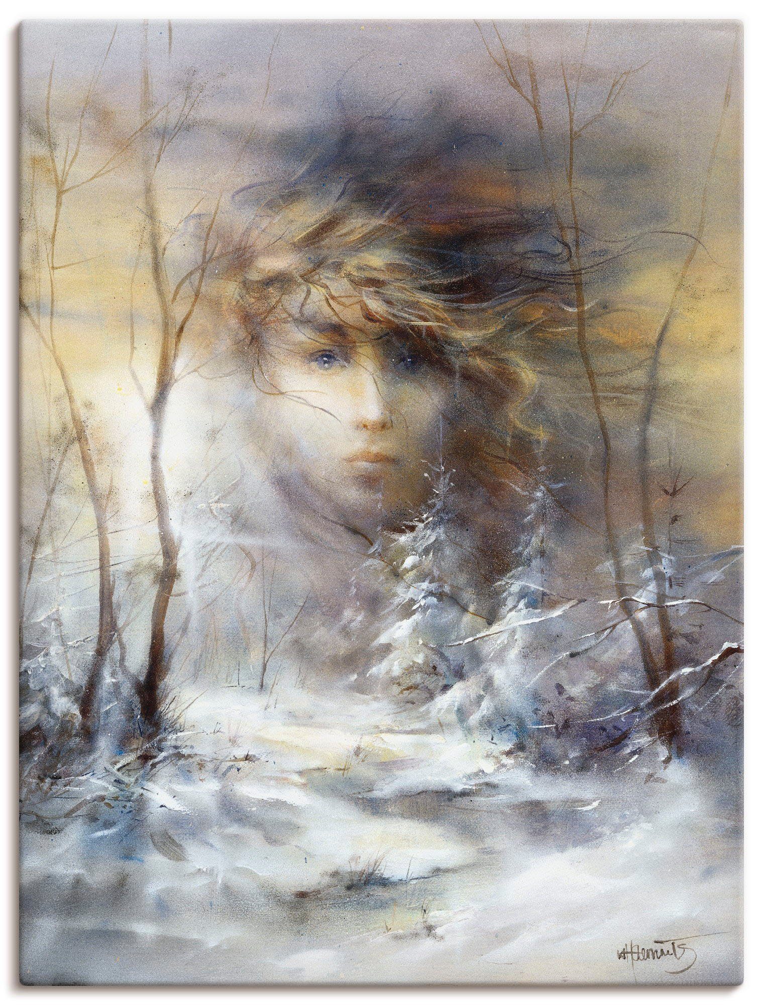 Poster versch. Leinwandbild, Artland Frau Winter, als Wandaufkleber (1 St), Wandbild oder in Größen