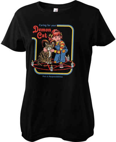 Steven Rhodes T-Shirt Caring For Your Demon Cat Girly Tee