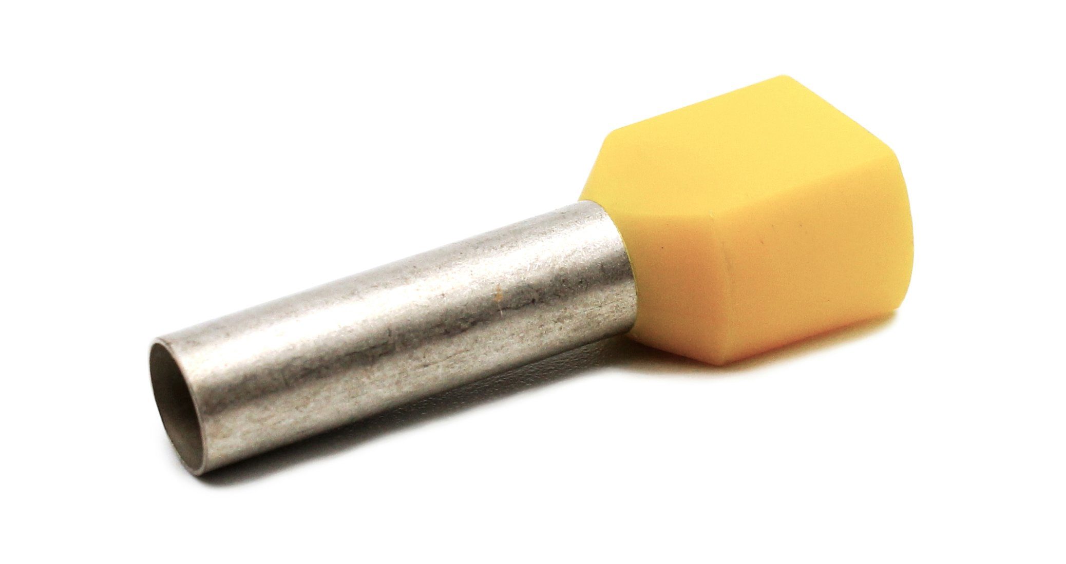gelb 2x6,0L . isoliert Stück Hilpress doppel 6mm² Aderendhülsen 2x lang 100 Hilpress 18mm