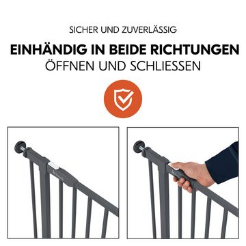 Hauck Türschutzgitter Open N Stop 2, Dark Grey, auch als Treppenschutzgitter verwendbar; 75-80 cm, erweiterbar