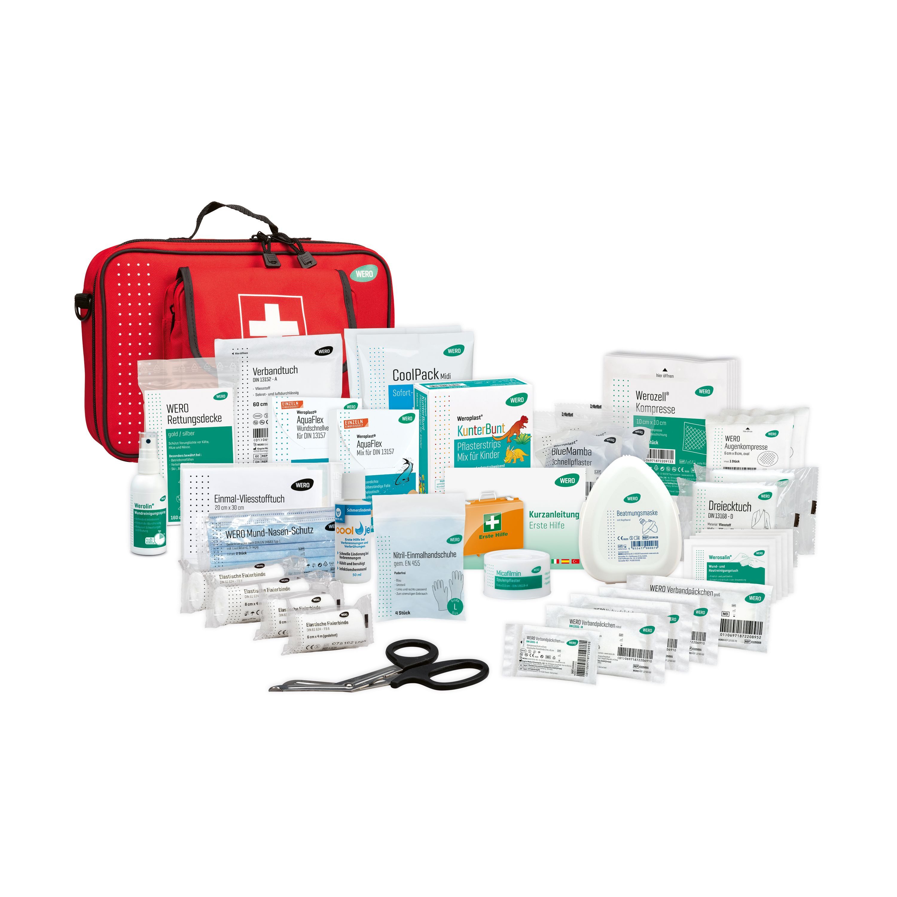 WERO Erste-Hilfe-Set Sanitätstasche Schwimmbad - Sonderfüllung inkl. DIN 13157