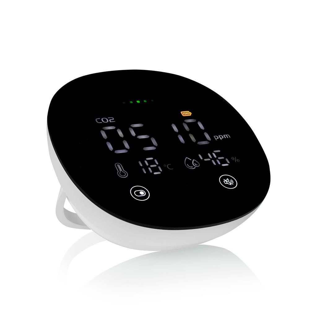 smartwares Smartwares FGA-13950 Luftqualitätsmelder – 3 hochwertige Sensoren – 3 Innenwetterstation (FGA-13950 Luftqualitätsmelder, 12-V-Adapter und Bedienungsanleitung, CO2 – Feuchte – Temperatur)