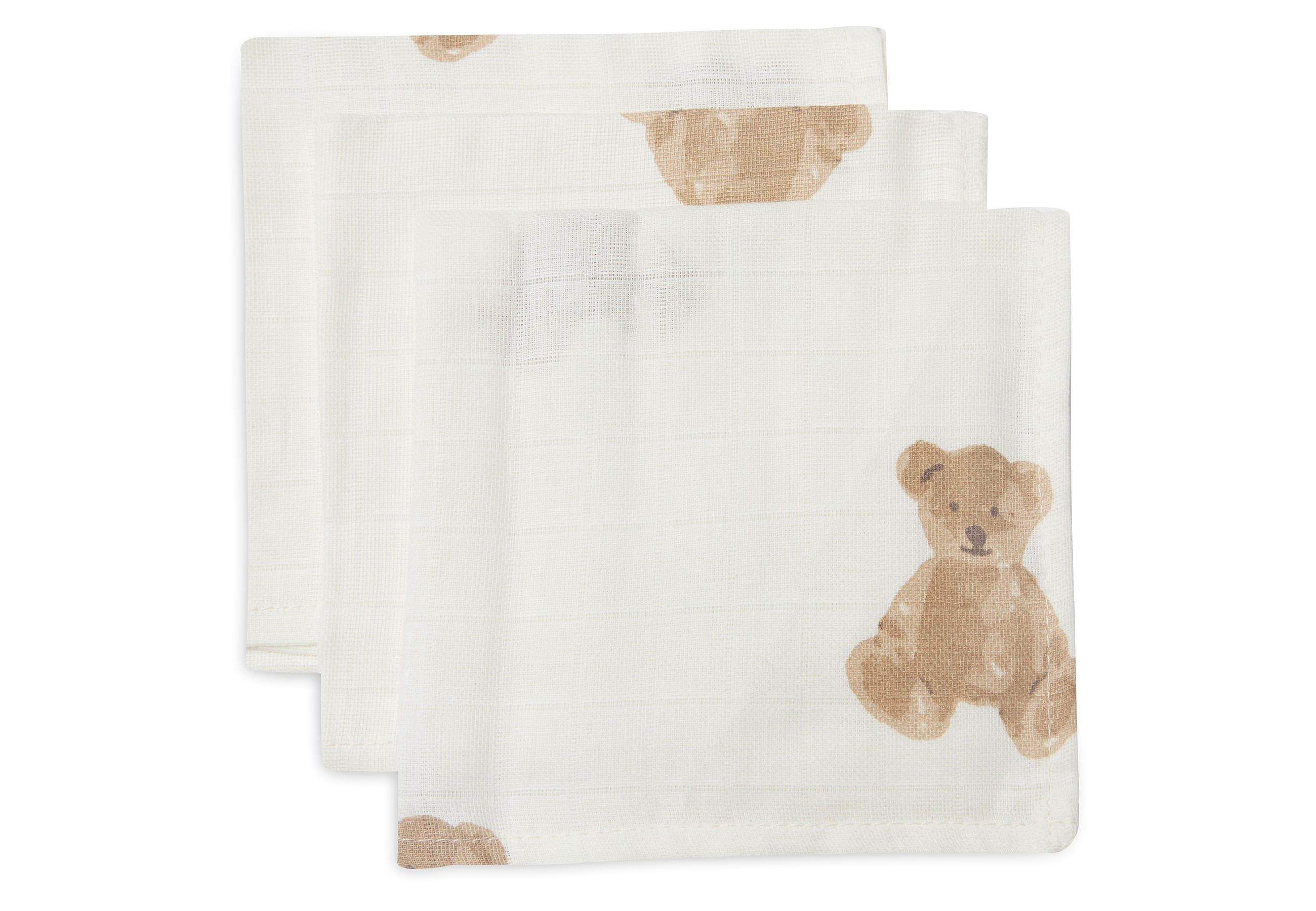 Spucktuch Jollein Spucktuch Hydrophil 31 x 31 cm Teddybär 3 Stück