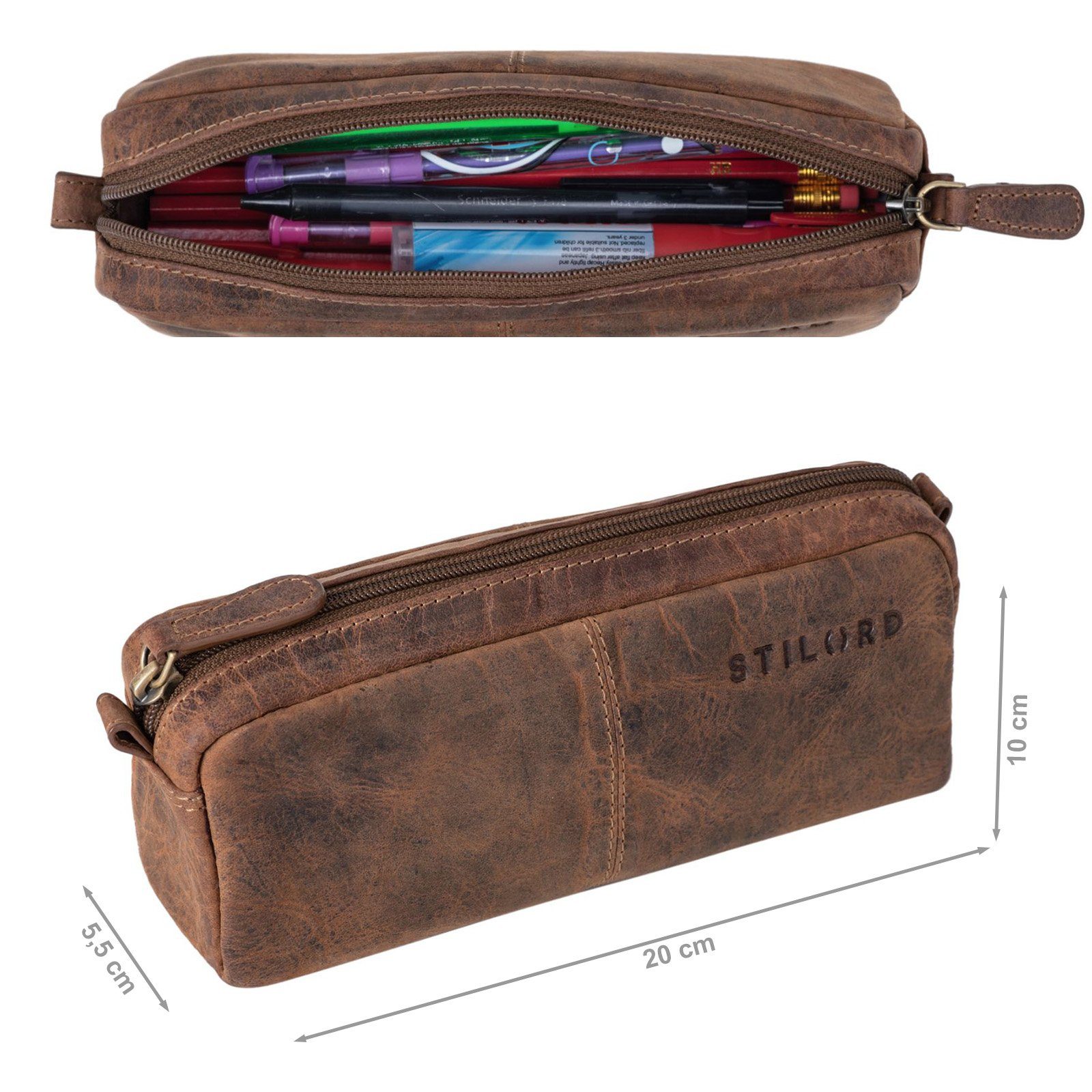 STILORD Etui "Spencer" Leder Federmappe Vintage