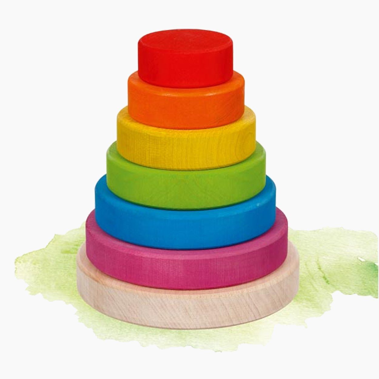 goki Steckspielzeug Stapelturm Montesori, (packung, 7-tlg), sehr schönes Stappelspielzeug Made in Europa