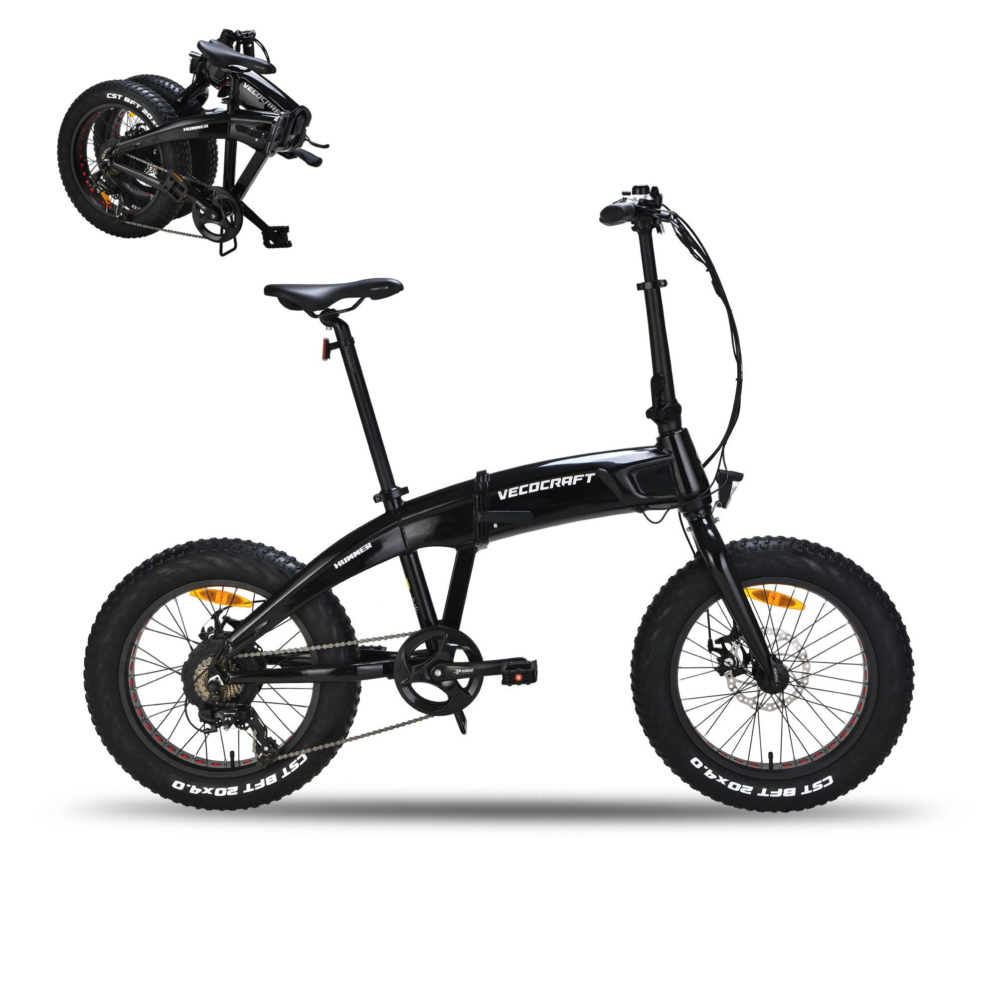 VECOCRAFT E-Bike Klapprad Klapprad 20*4,0 Zoll Fatbike,48V 10Ah faltbares Citybike,Damen Herren, 8 Gang Shimano, Heckmotor, 480 Wh, (Falt-E-Bike Erwachsene), 85KM, Faltrad Elektrofahrrad, Falt-E-Bike Erwachsene für Damen Herren