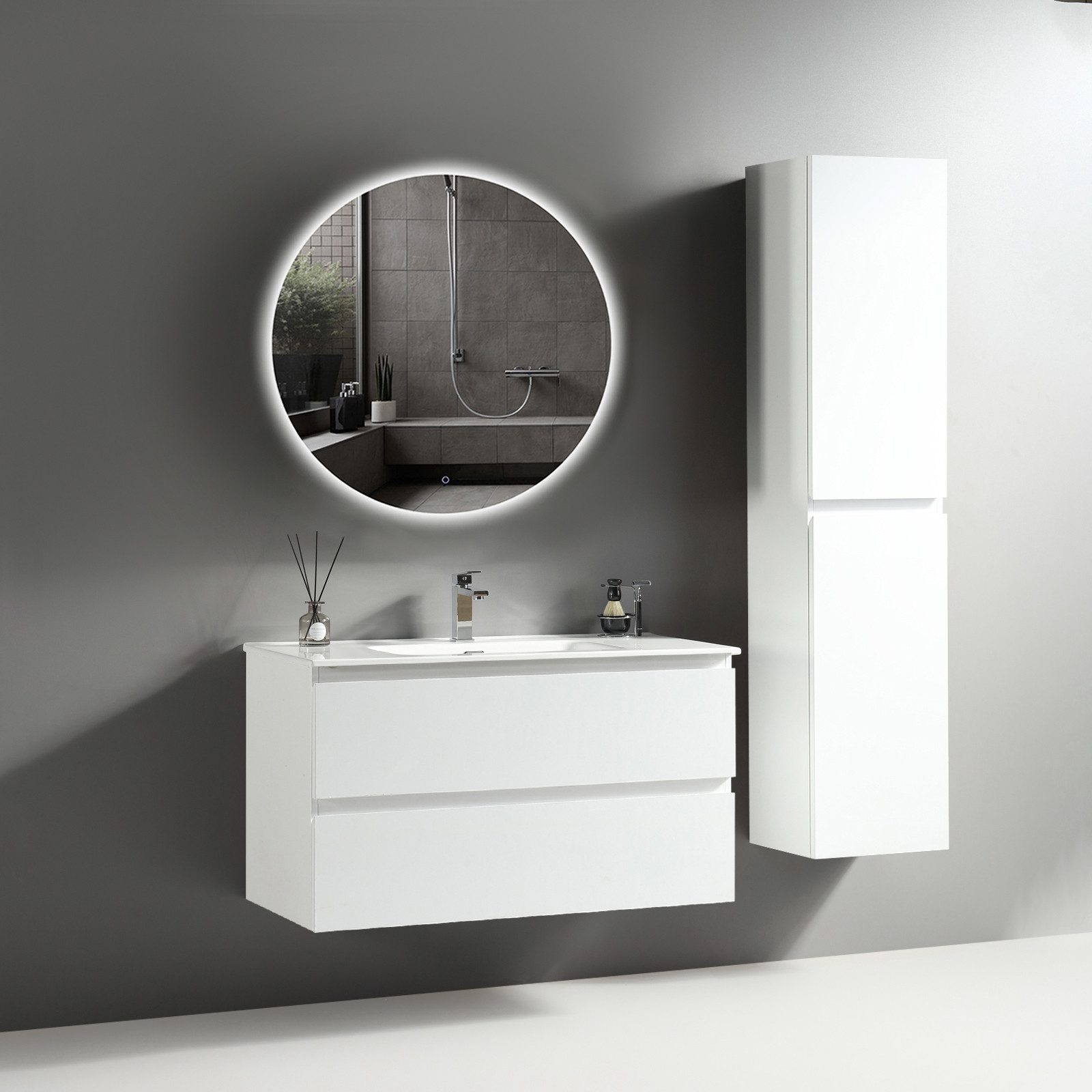 Alpenberger Badmöbel-Set Badezimmermöbel Badezimmer Schrank - günstig online kaufen