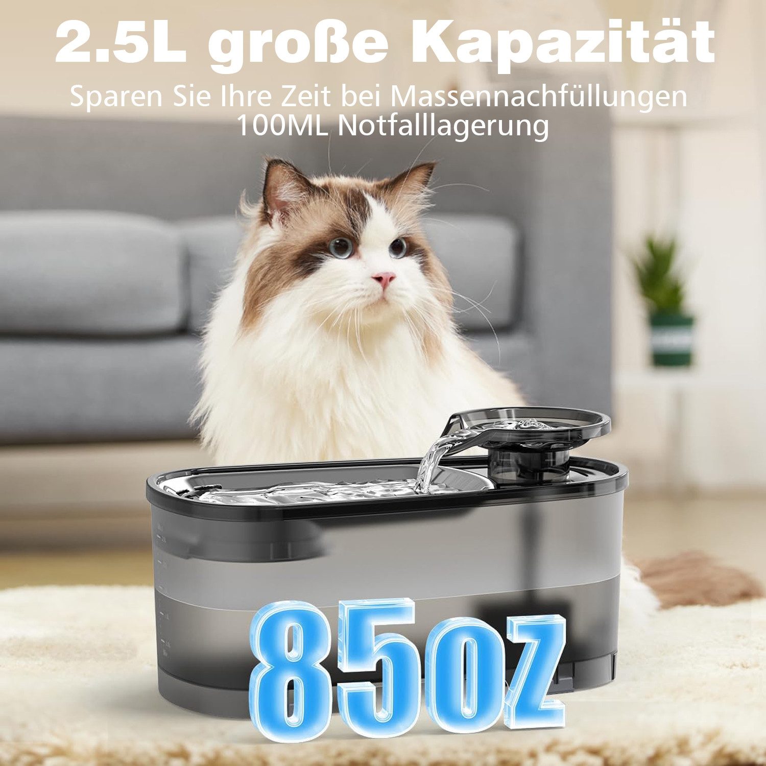 MODFU Trinkbrunnen Haustier Wasserspender Kabelloser Katzentrinkbrunnen günstig online kaufen