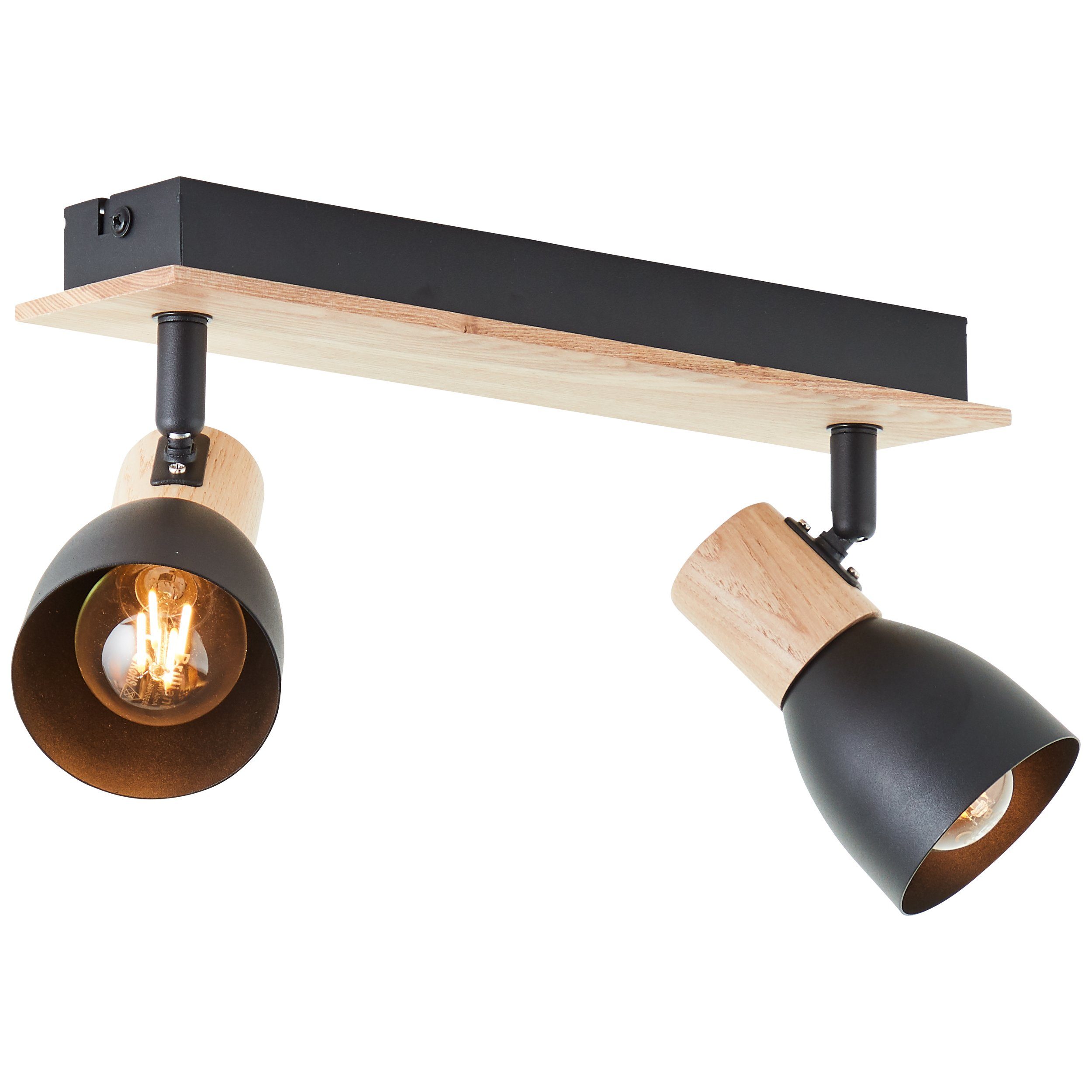 Brilliant Deckenstrahler Daintree, ohne Leuchtmittel, Breite 37 cm, E14, Metall/Holz, schwarz/natur