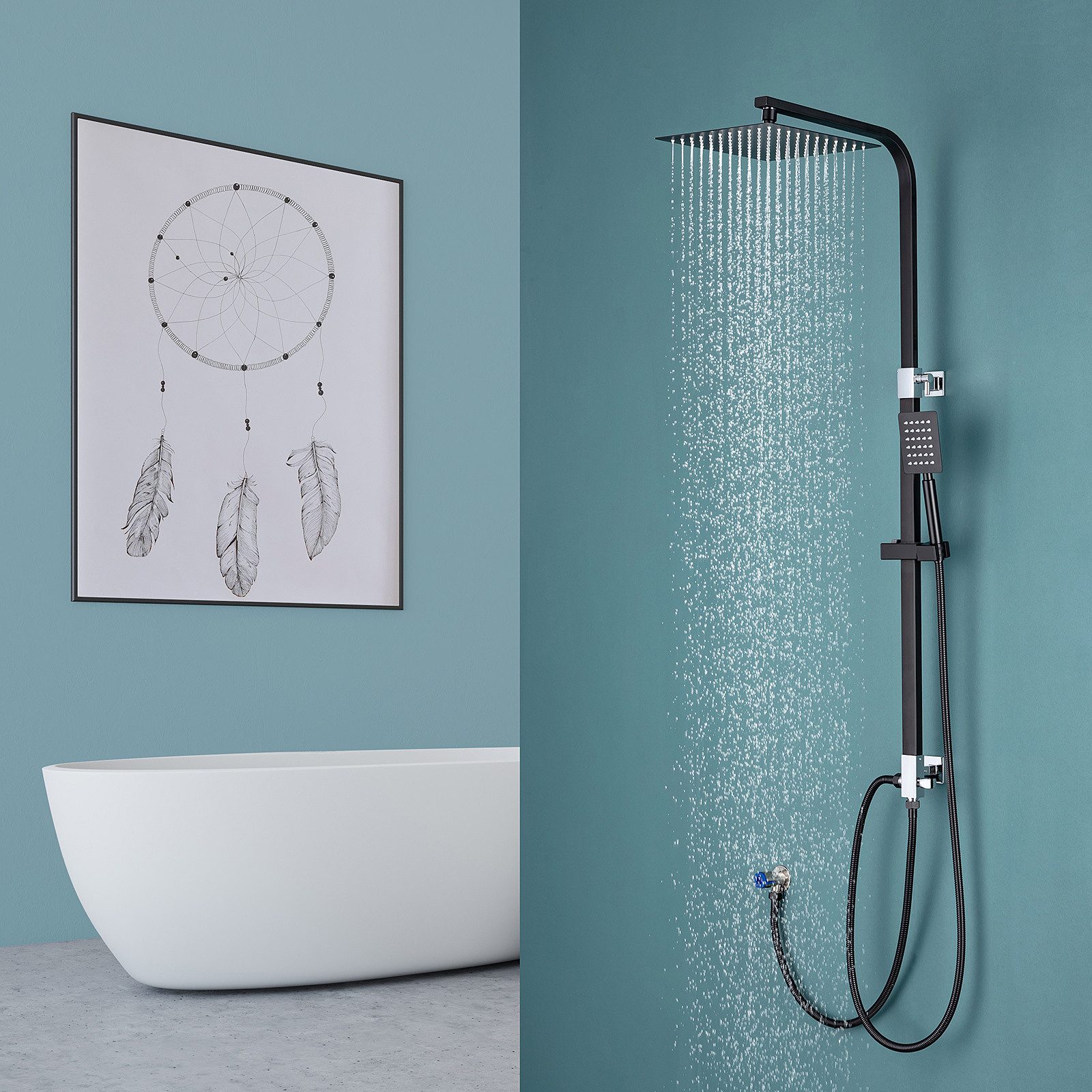 Duschsystem Edelstahl Regendusche Duschset Massage Duschpaneel mit Handbrause