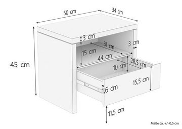 ERST-HOLZ Nachtkommode Nachttisch Buche Nachtkästchen Bettkommode mit Schublade, 90.20-K42- Nachttisch Buche farblos lackiert-Schublade unten