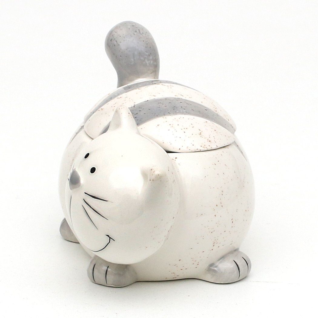 Katze., Dekohelden24 Zuckerdose (1-tlg) Keramik, Dose als Deckel, Keramik mit