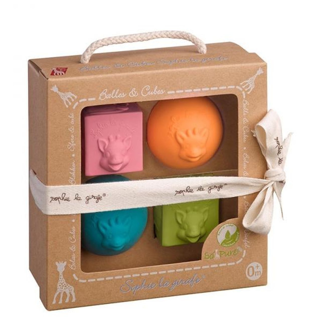 SOPHIE LA GIRAFE Lernspielzeug Activity Set, bunte Würfel & Bälle, Naturkautschuk