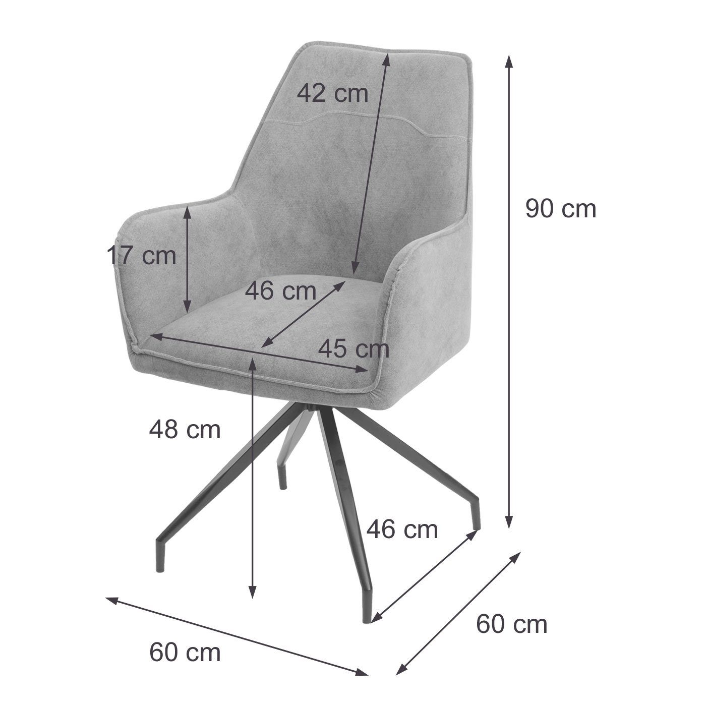 Esszimmerstuhl Stabiles Armlehne | Stativgestell, creme-beige MCW-K15-6 creme-beige MCW (6er-Set), Mit