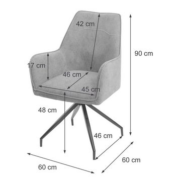 MCW Esszimmerstuhl MCW-K15-6 (6er-Set), Stabiles Stativgestell, Mit Armlehne