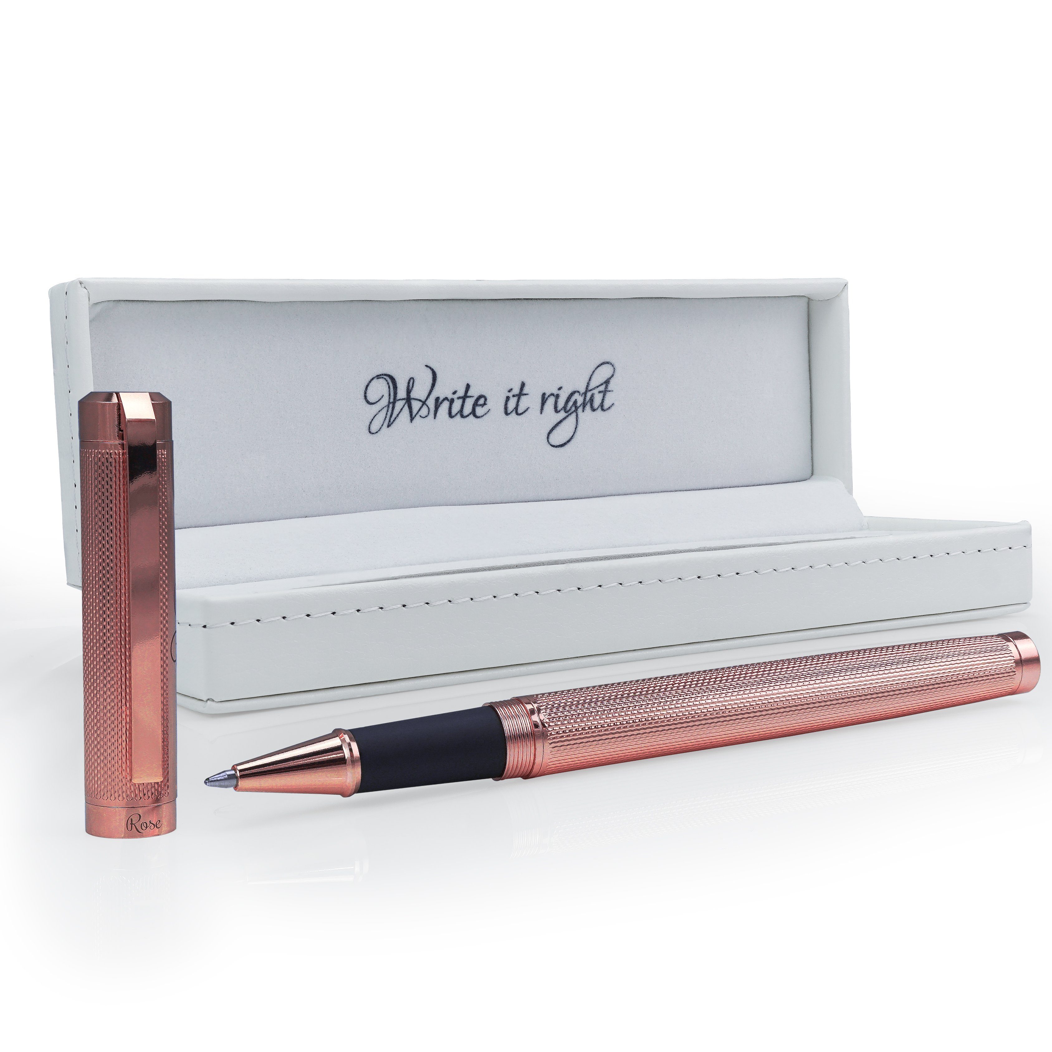 edel - Business Kuli Kugelschreiber Rosé, Premium Lederbox RuPen mit Kugelschreiber elegant stilvoll -