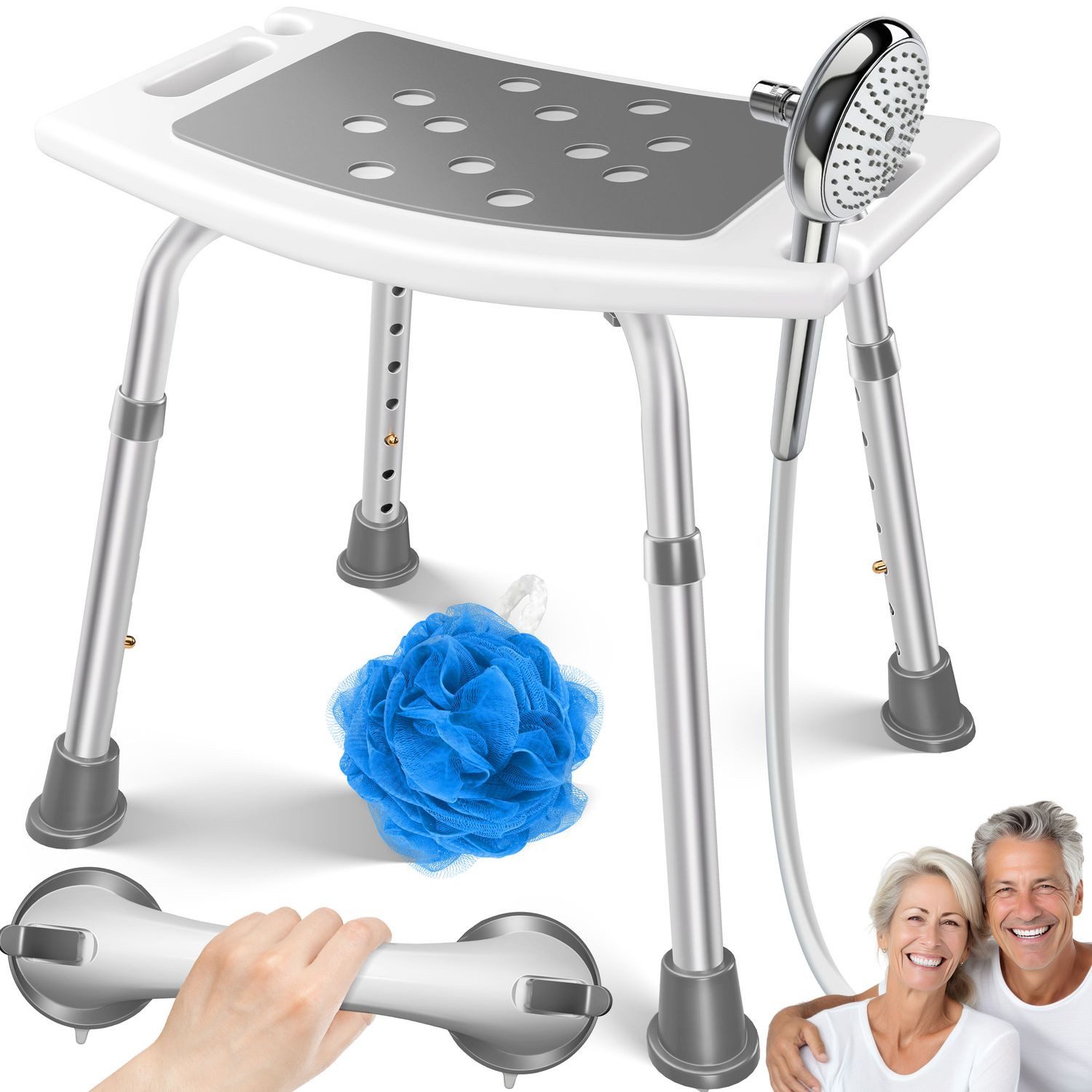 KESSER Badhocker, Duschhocker höhenverstellbar Duschhilfe Senioren Duschstu günstig online kaufen
