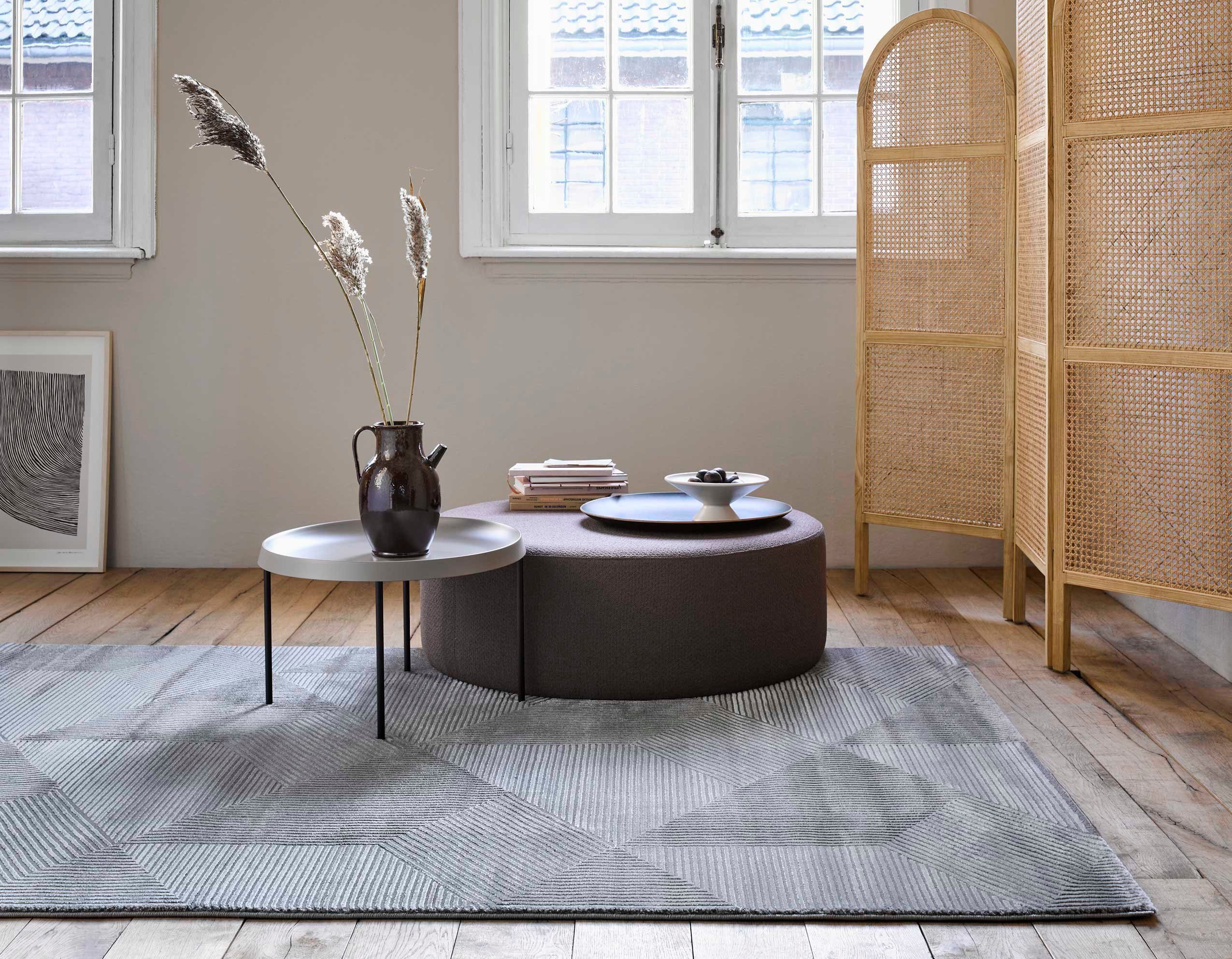 Esprit Teppich Velvet Groove ESP-8780, rechteckig, Höhe: 12 mm, Kurzflor, Hoch Tief Struktur, Wohnzimmer, Schlafzimmer