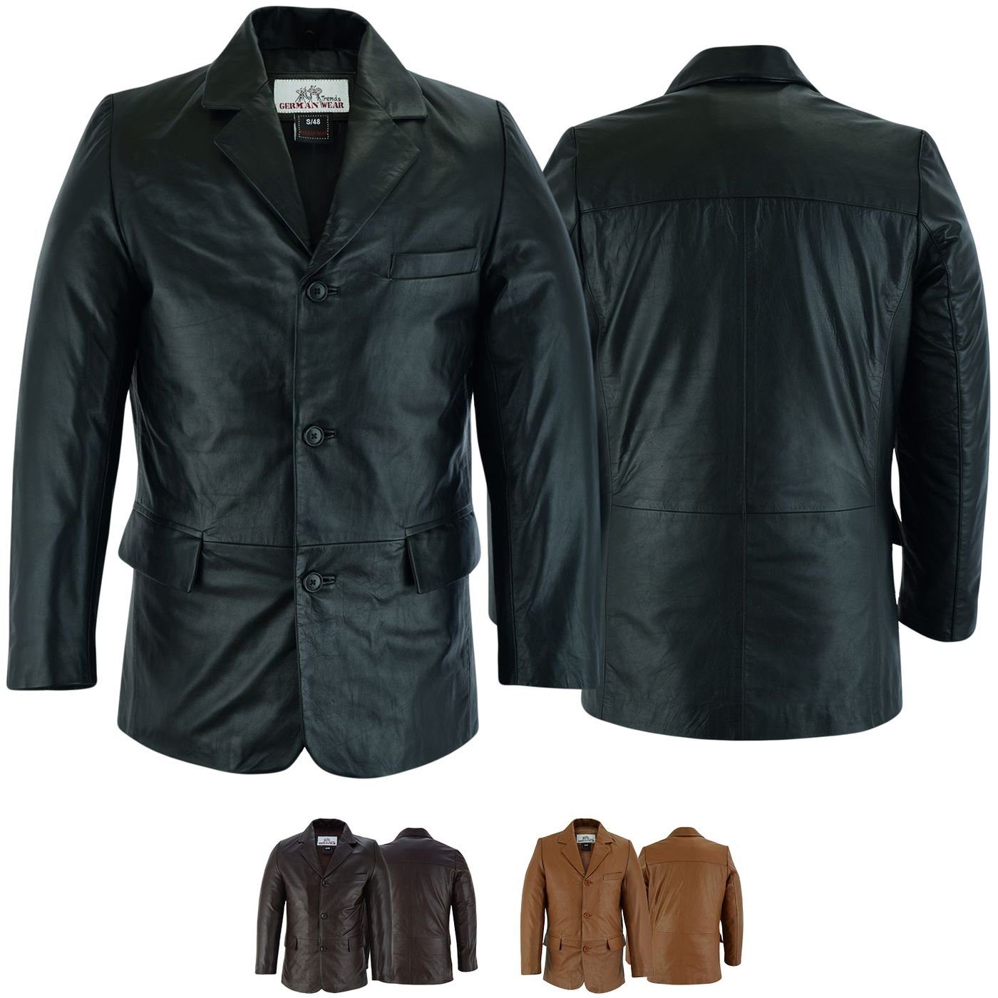 German Wear Lederblazer Trend501J Herren Lederjacke aus Lammnappa echtleder Jacke Blazer echtleder