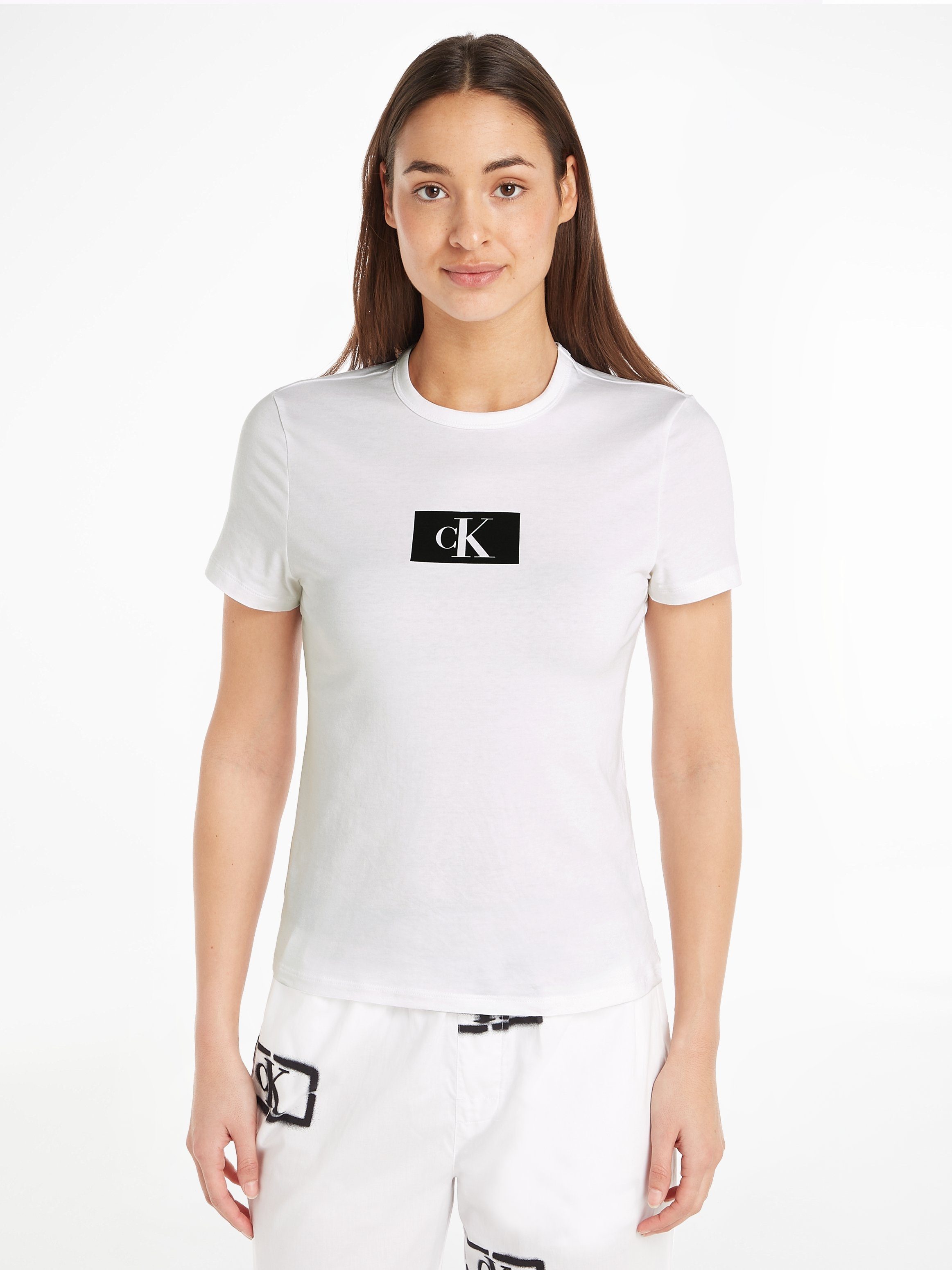 WHITE Calvin Klein CREW S/S Kurzarmshirt NECK Underwear