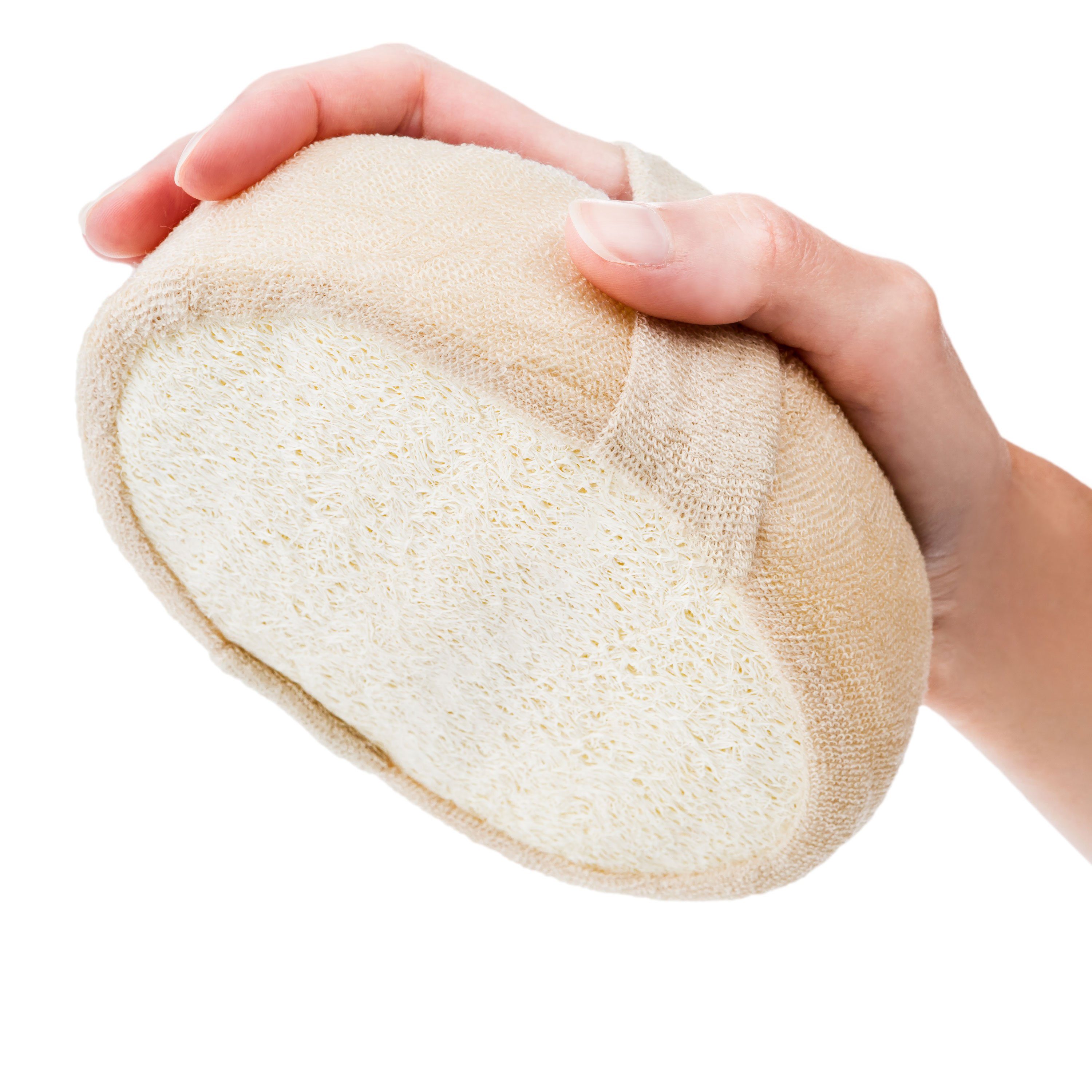 K-Pro Massageschwamm Luffa Schwamm Natur - Wellness Körper Body Loofah Gesicht Duschschwamm