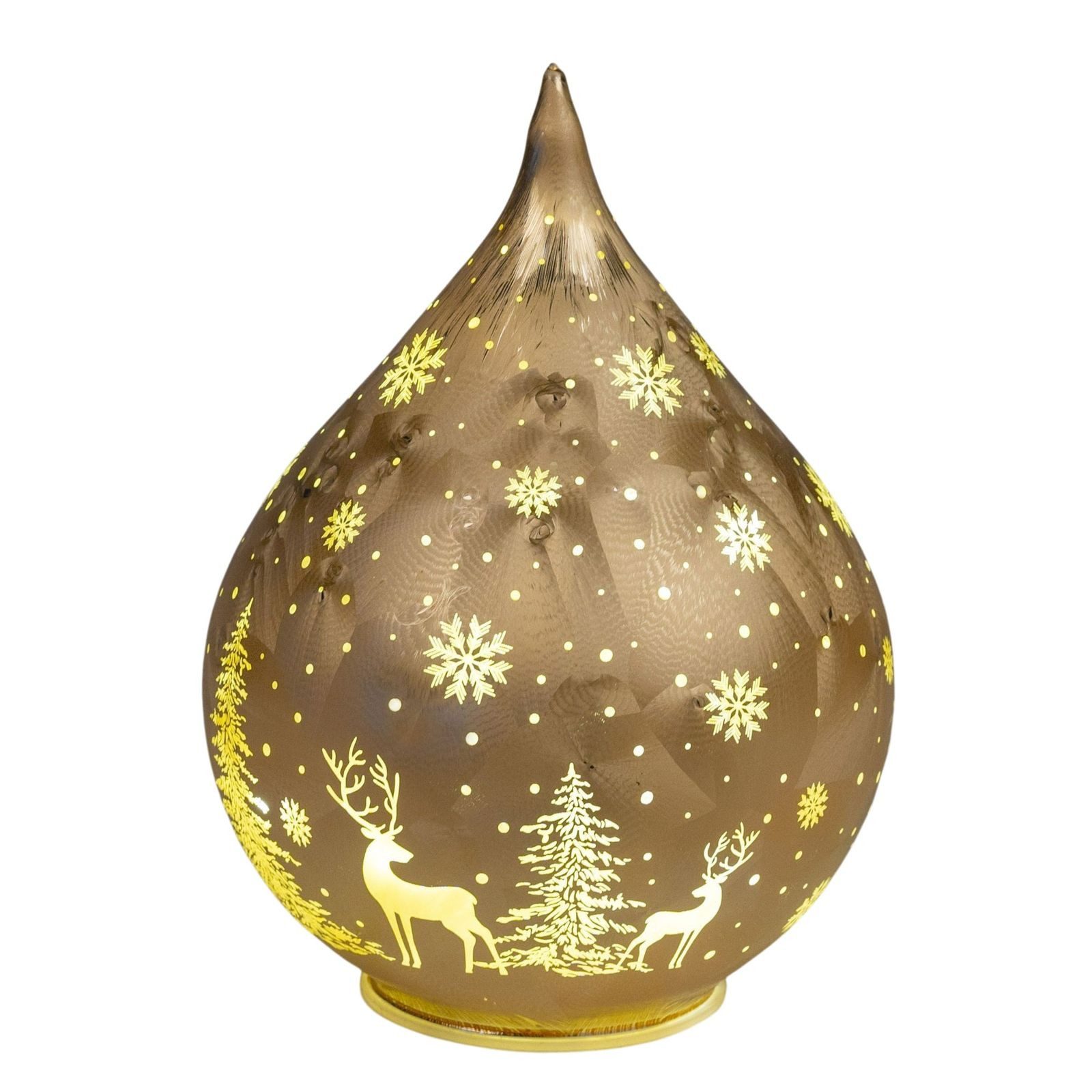 formano LED Dekolicht LED Deko-Tropfen 21 cm Frosty-Gold mit Timer 6h/18h Weihnachten, LED fest integriert