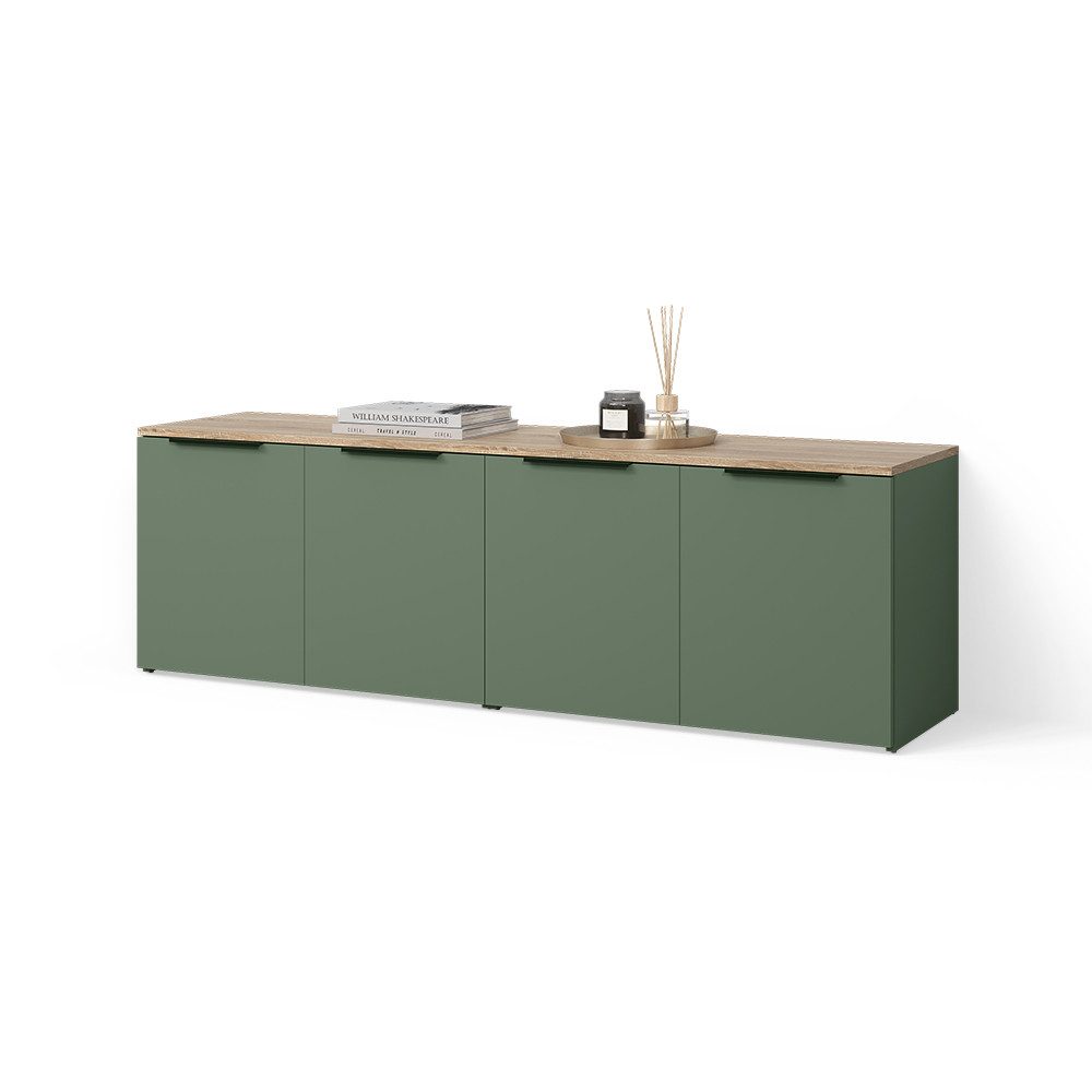 Livinity® Wohnwand Piave, Grün, 2 Teile, (2-St)