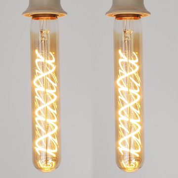oyajia Flutlichtstrahler 2 Stück T30 Vintage LED-Glühlampe 4 W Retro-Edison-Glühlampe 3000K, LED wechselbar, Warmweiß, 4 W Langes Röhrenförmiges LED Glühlampe, mittlerer E27-Sockel